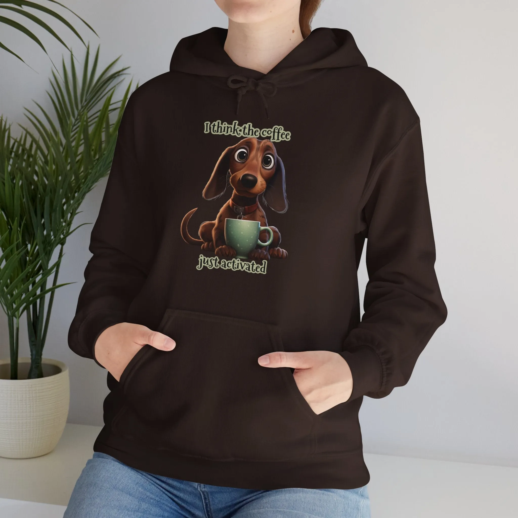 Funny Coffee Dog Unisex Heavy Blend™ Hooded Sweatshirt