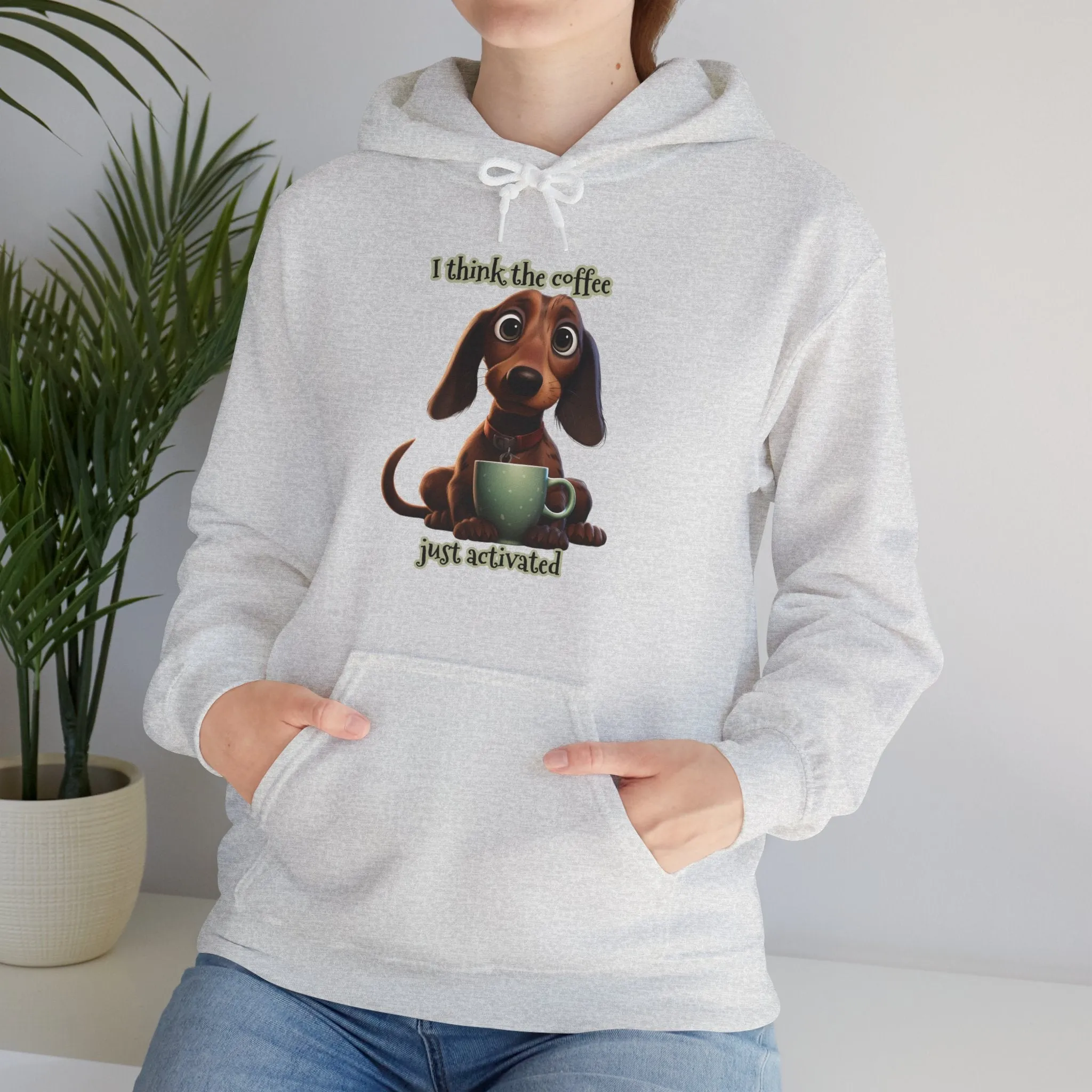 Funny Coffee Dog Unisex Heavy Blend™ Hooded Sweatshirt