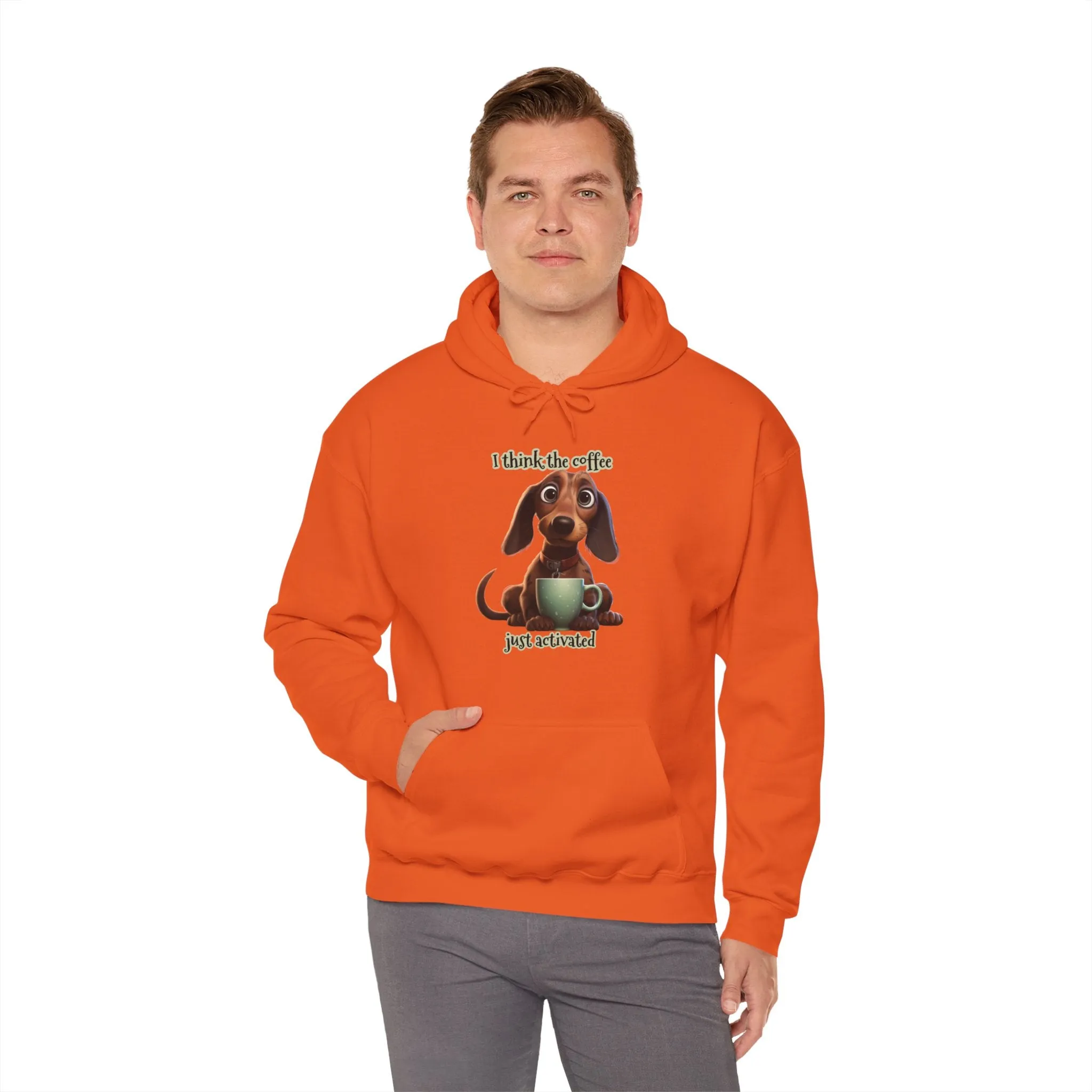 Funny Coffee Dog Unisex Heavy Blend™ Hooded Sweatshirt