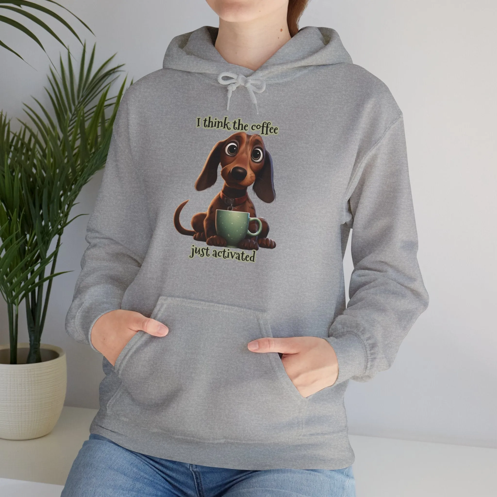 Funny Coffee Dog Unisex Heavy Blend™ Hooded Sweatshirt