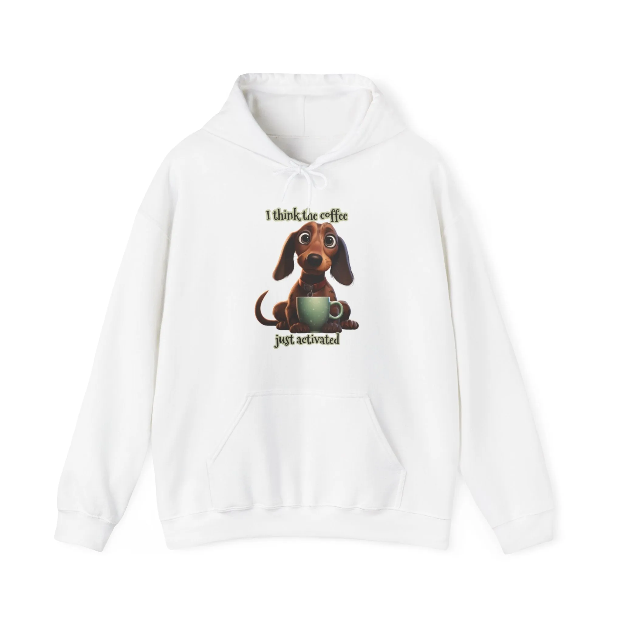 Funny Coffee Dog Unisex Heavy Blend™ Hooded Sweatshirt