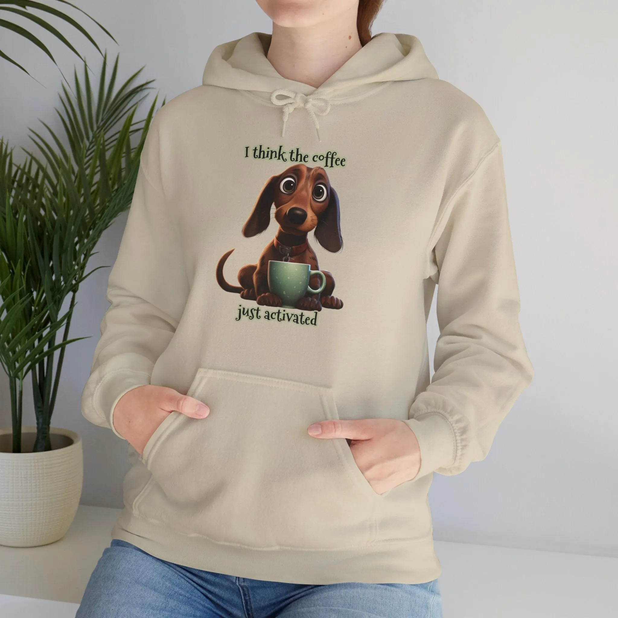 Funny Coffee Dog Unisex Heavy Blend™ Hooded Sweatshirt