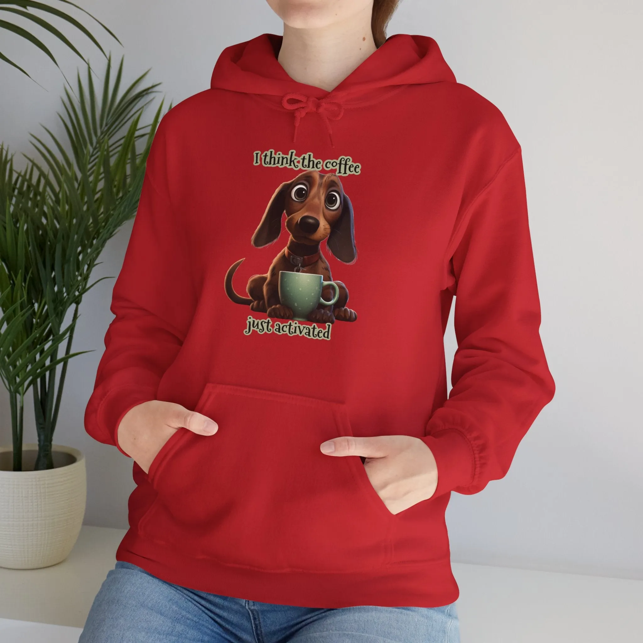 Funny Coffee Dog Unisex Heavy Blend™ Hooded Sweatshirt