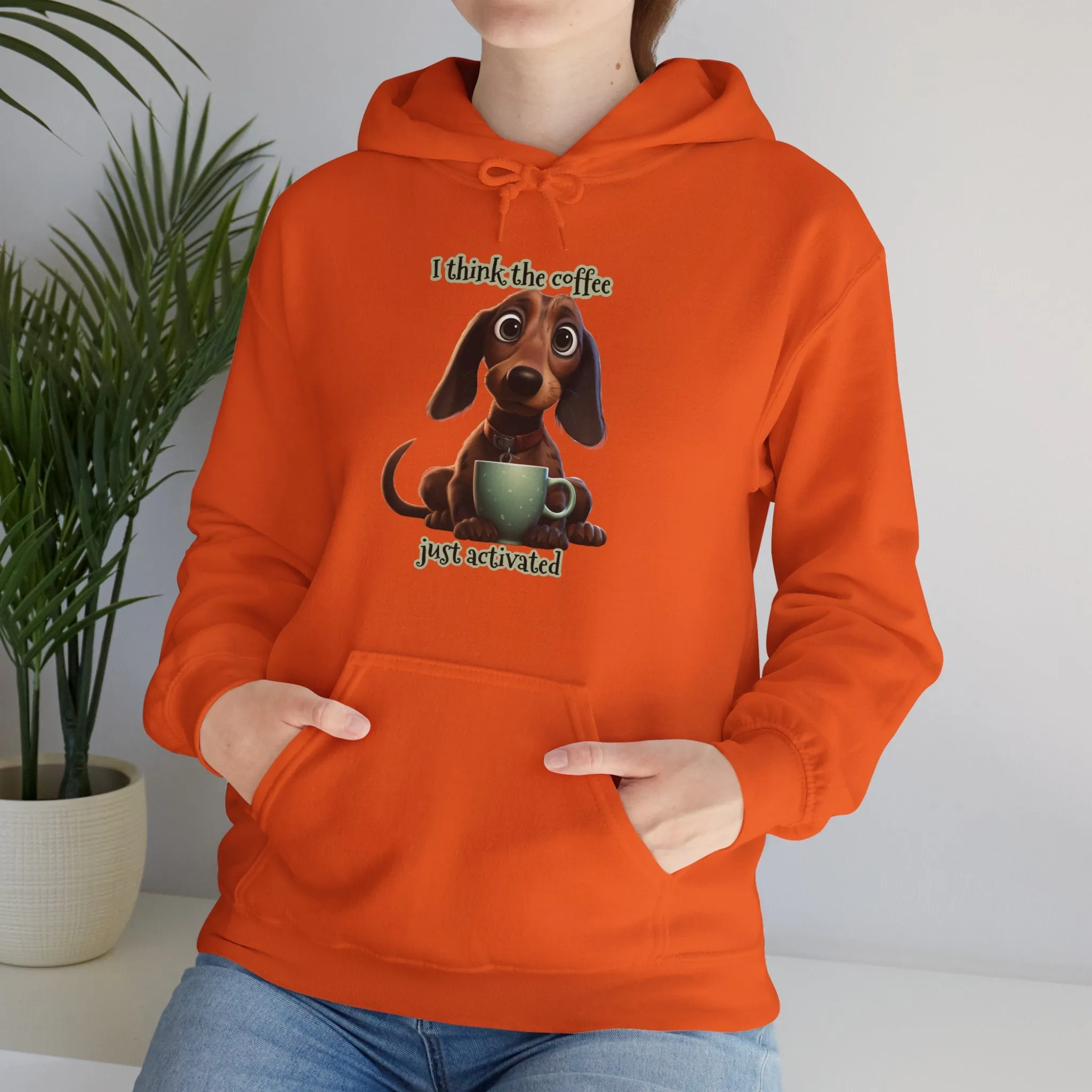 Funny Coffee Dog Unisex Heavy Blend™ Hooded Sweatshirt