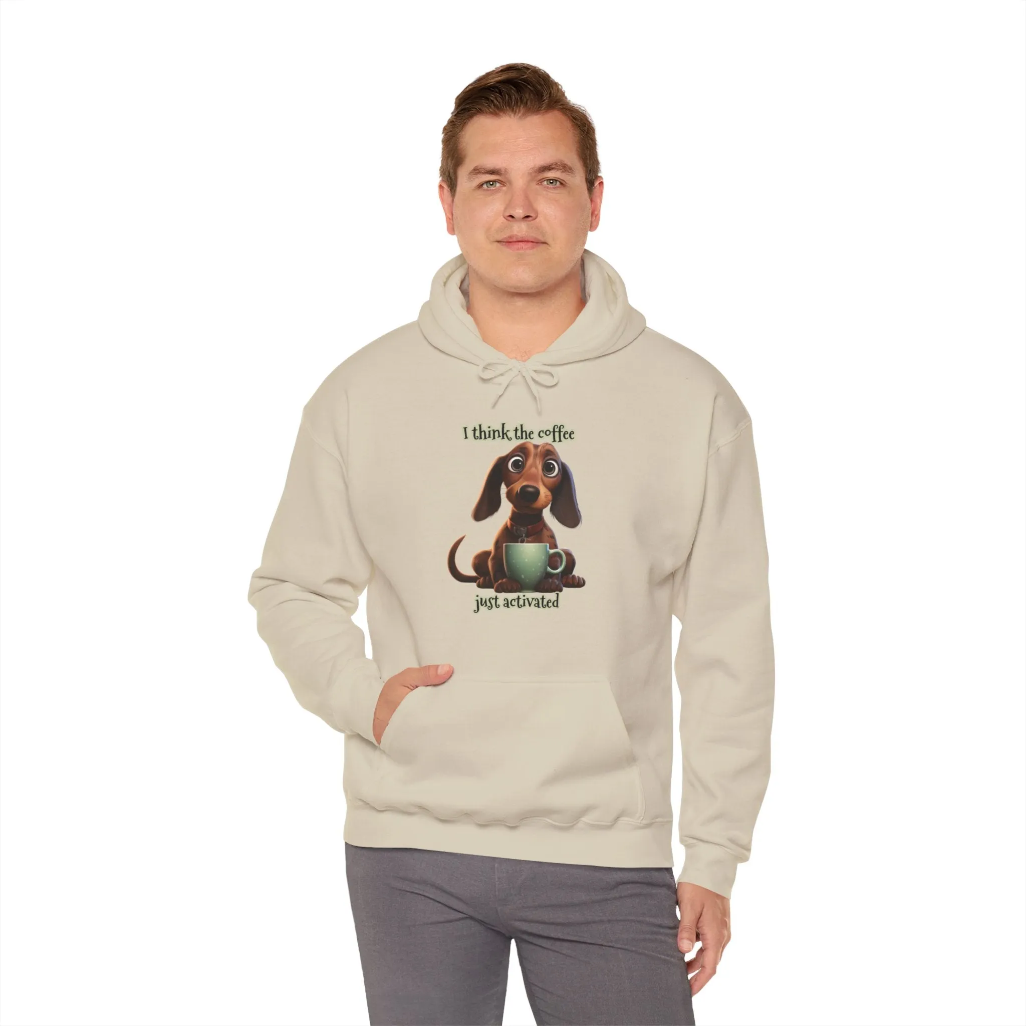 Funny Coffee Dog Unisex Heavy Blend™ Hooded Sweatshirt