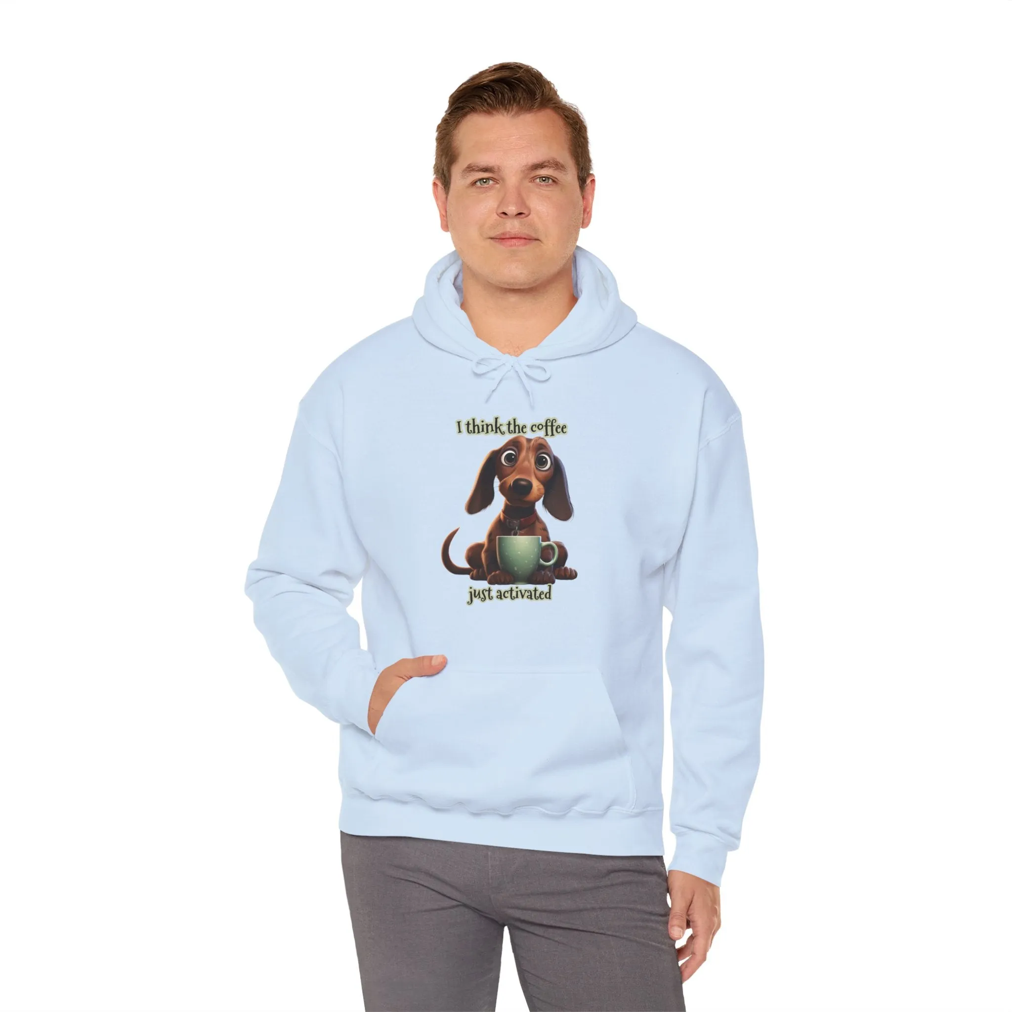 Funny Coffee Dog Unisex Heavy Blend™ Hooded Sweatshirt