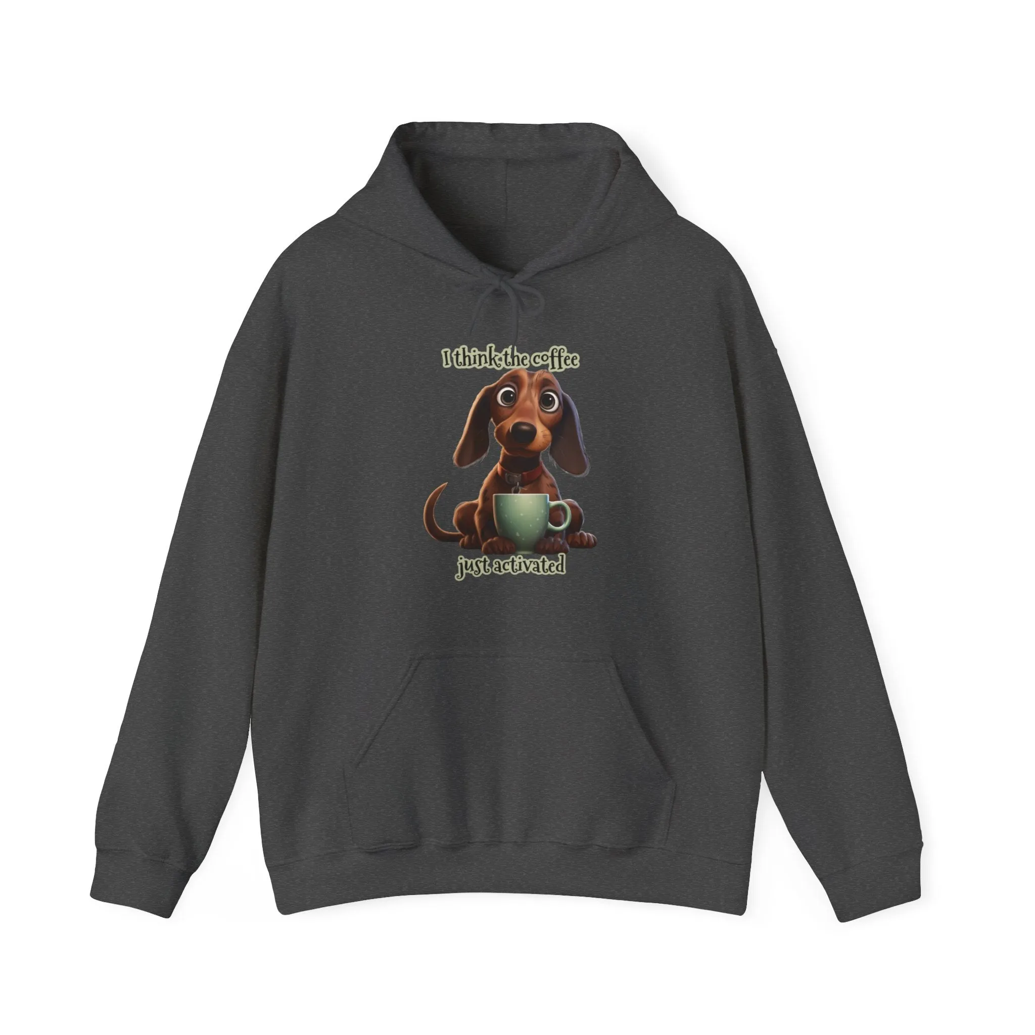 Funny Coffee Dog Unisex Heavy Blend™ Hooded Sweatshirt