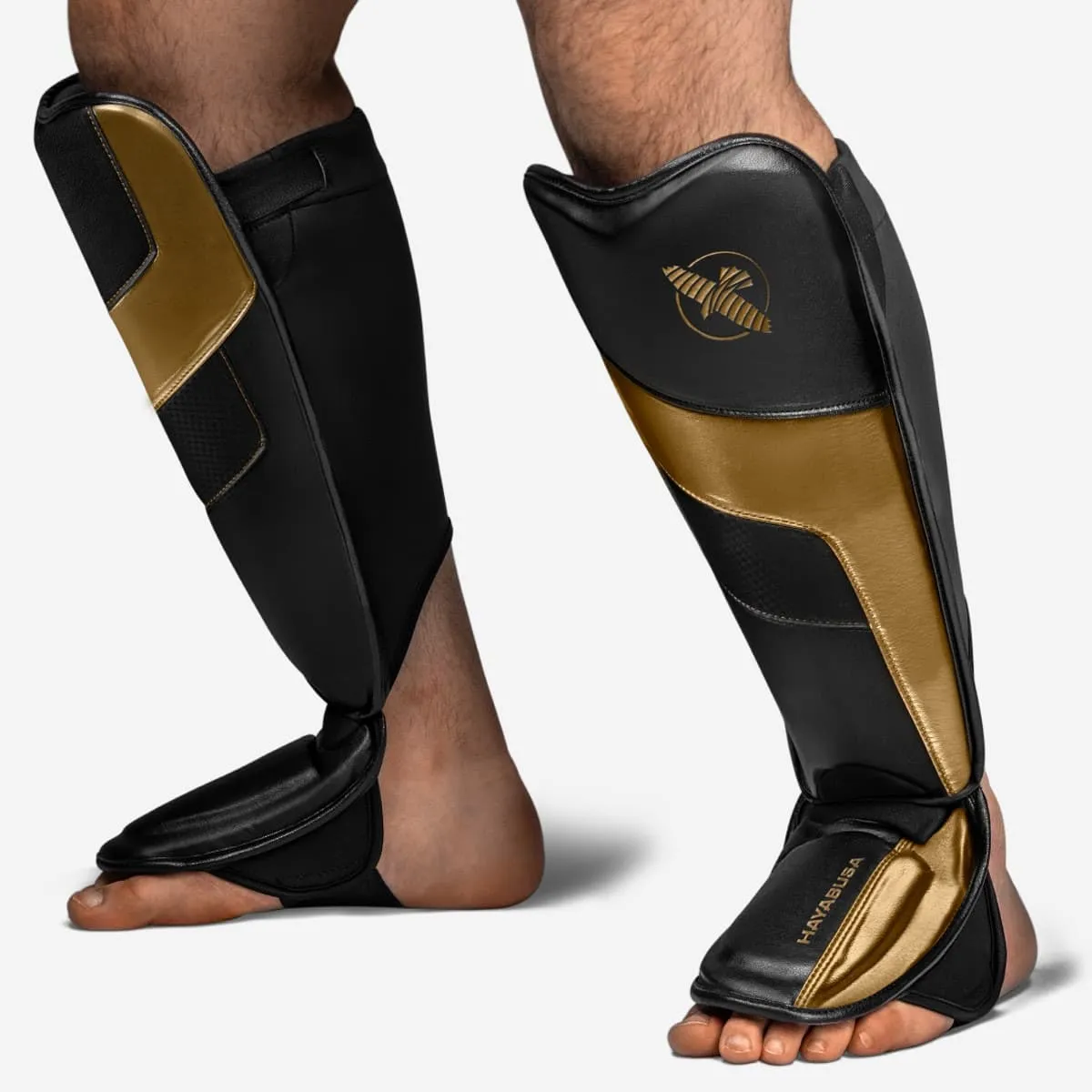 HAYABUSA T3 FULL SHIN GUARDS - BLACK/GOLD