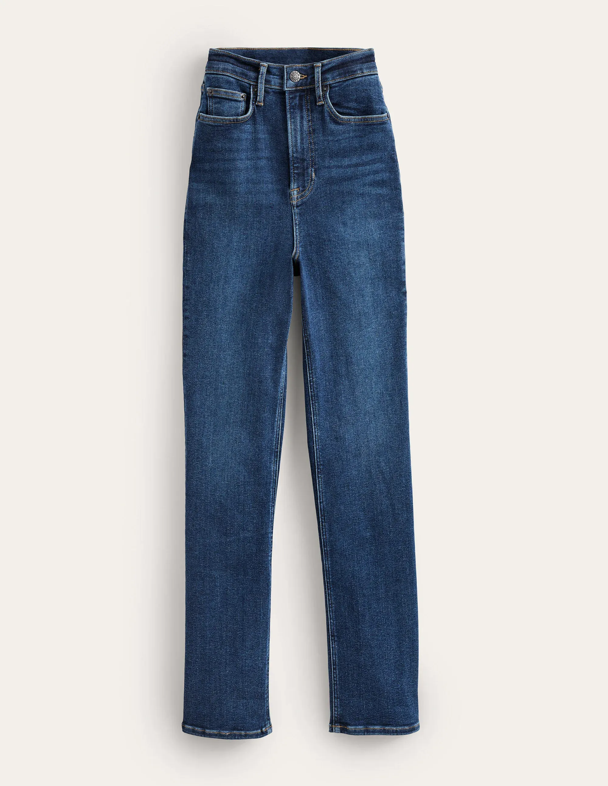 High Rise True Straight Jeans