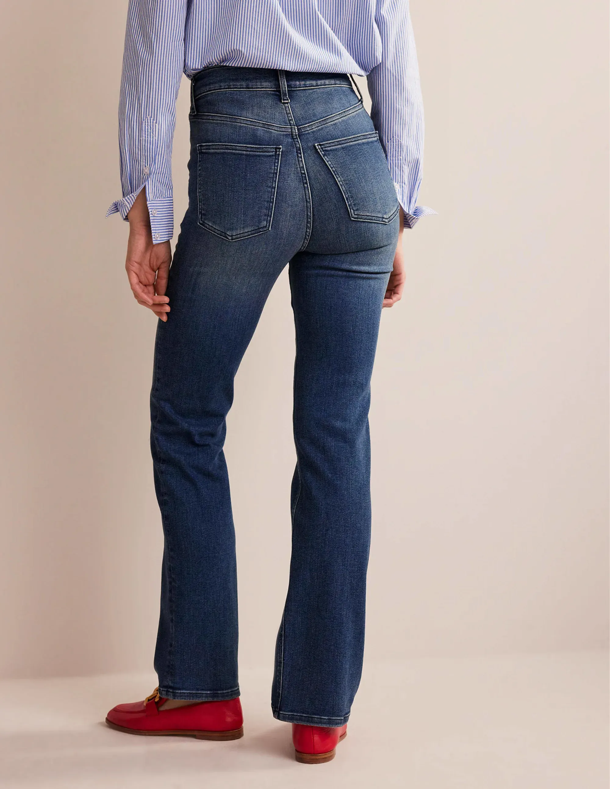 High Rise True Straight Jeans