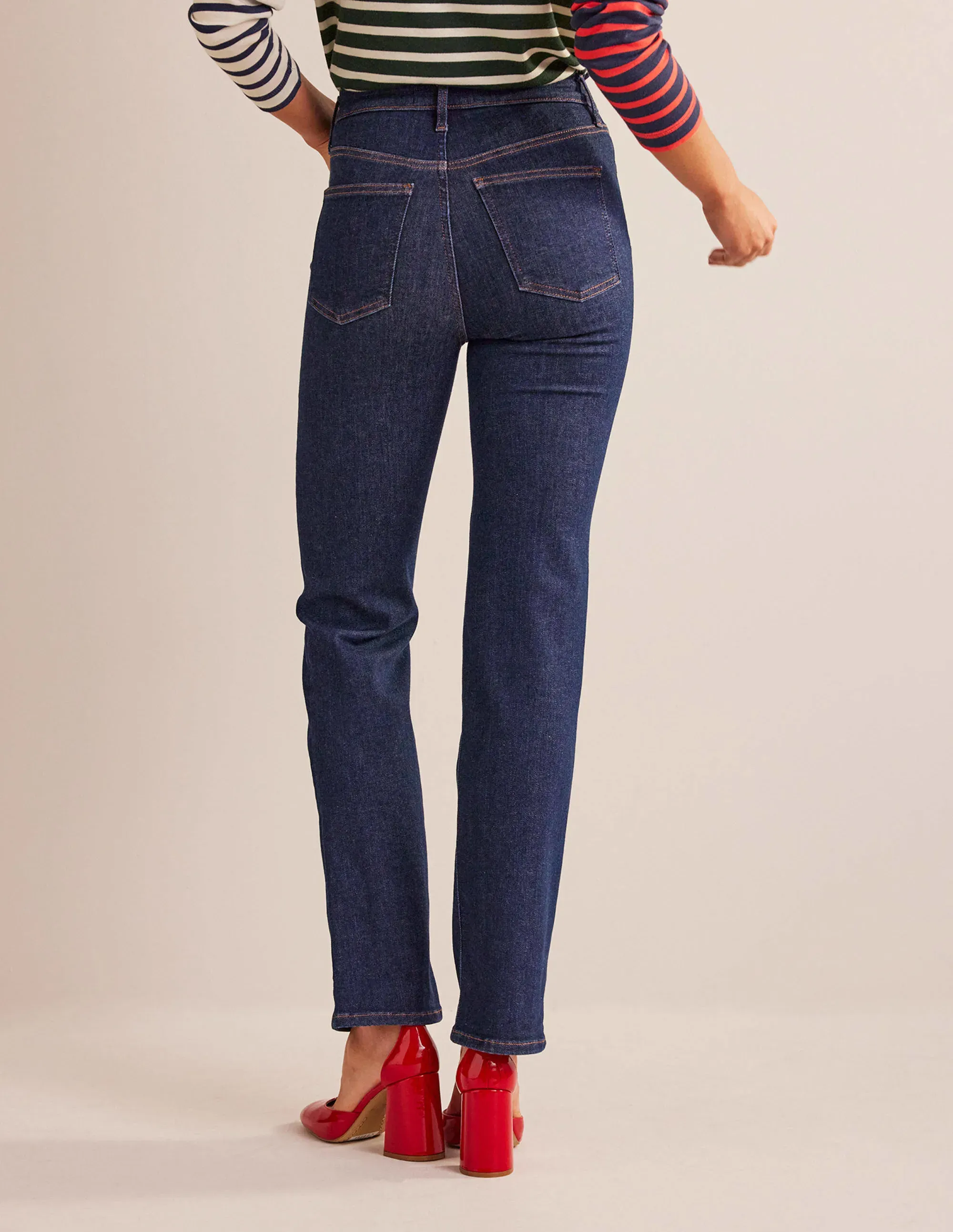 High Rise True Straight Jeans