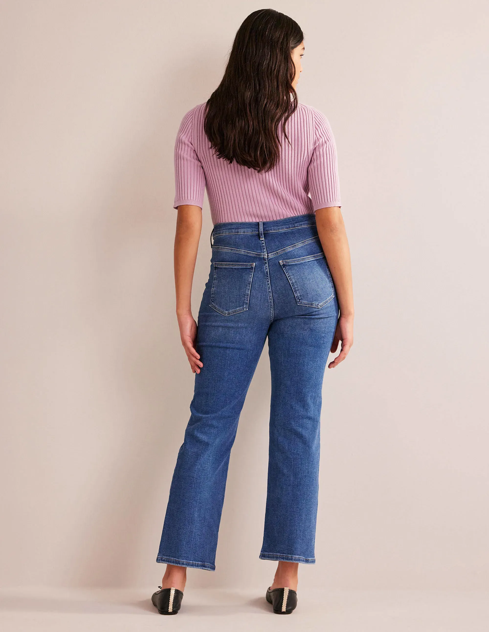 High Rise True Straight Jeans