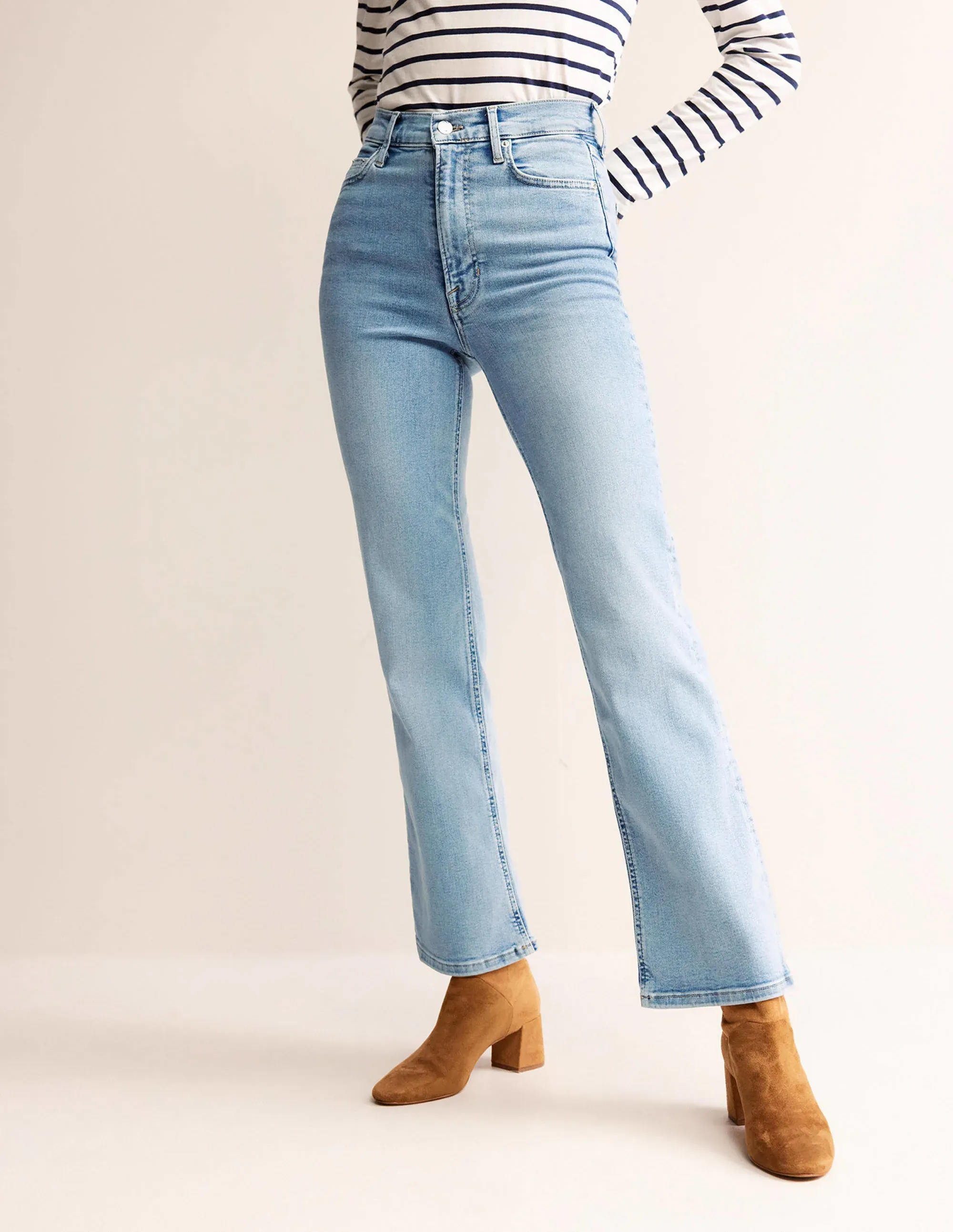 High Rise True Straight Jeans