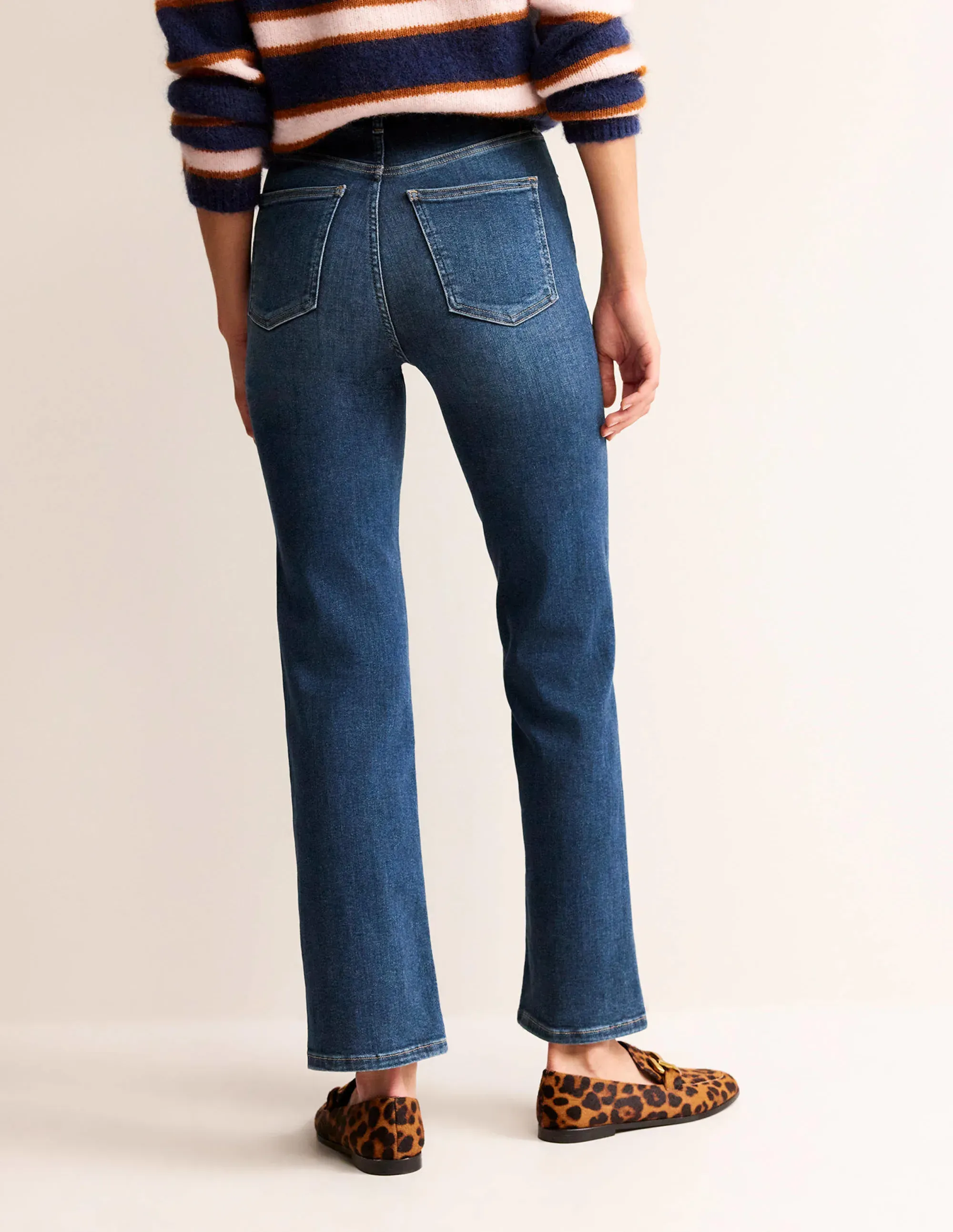 High Rise True Straight Jeans