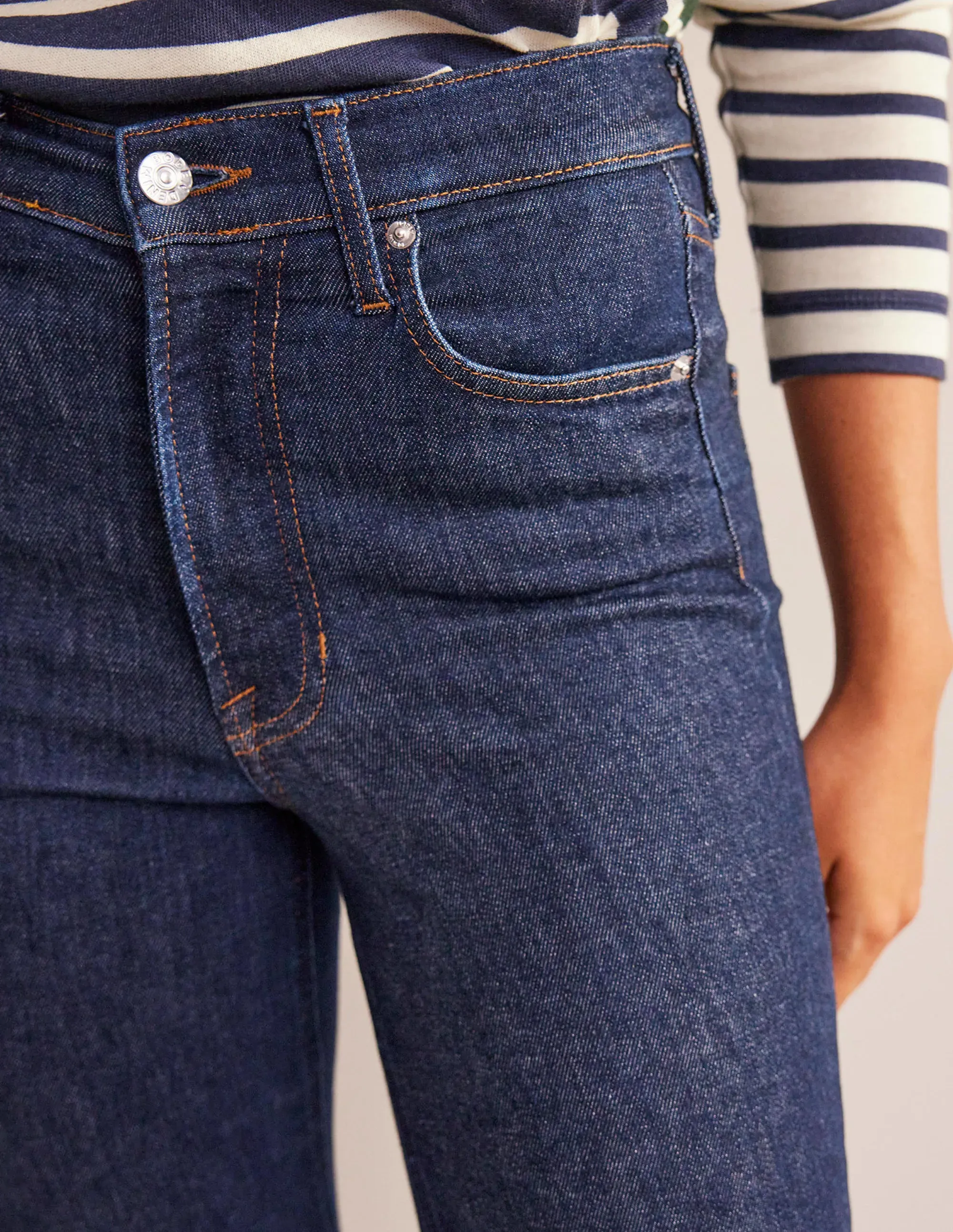 High Rise True Straight Jeans