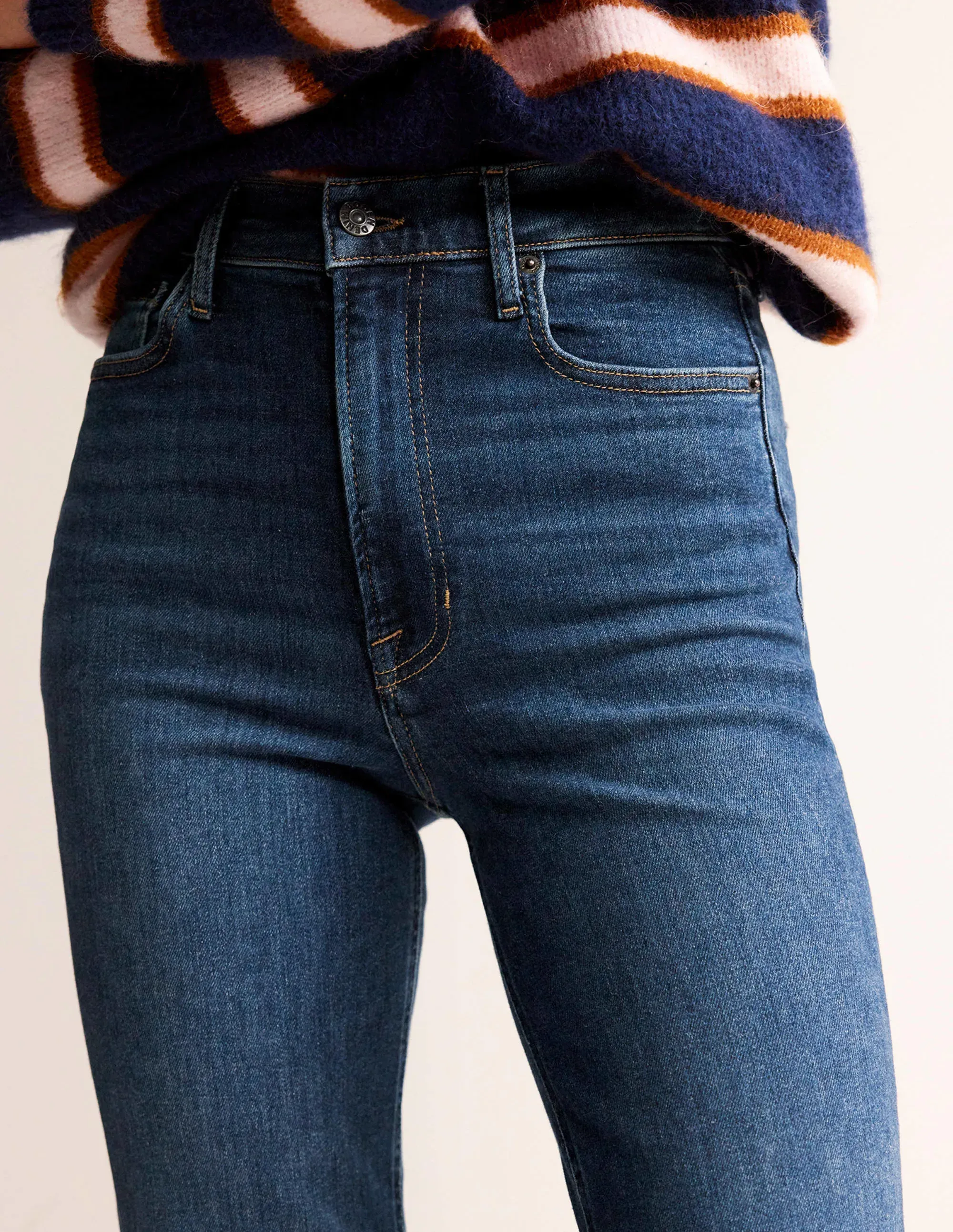 High Rise True Straight Jeans