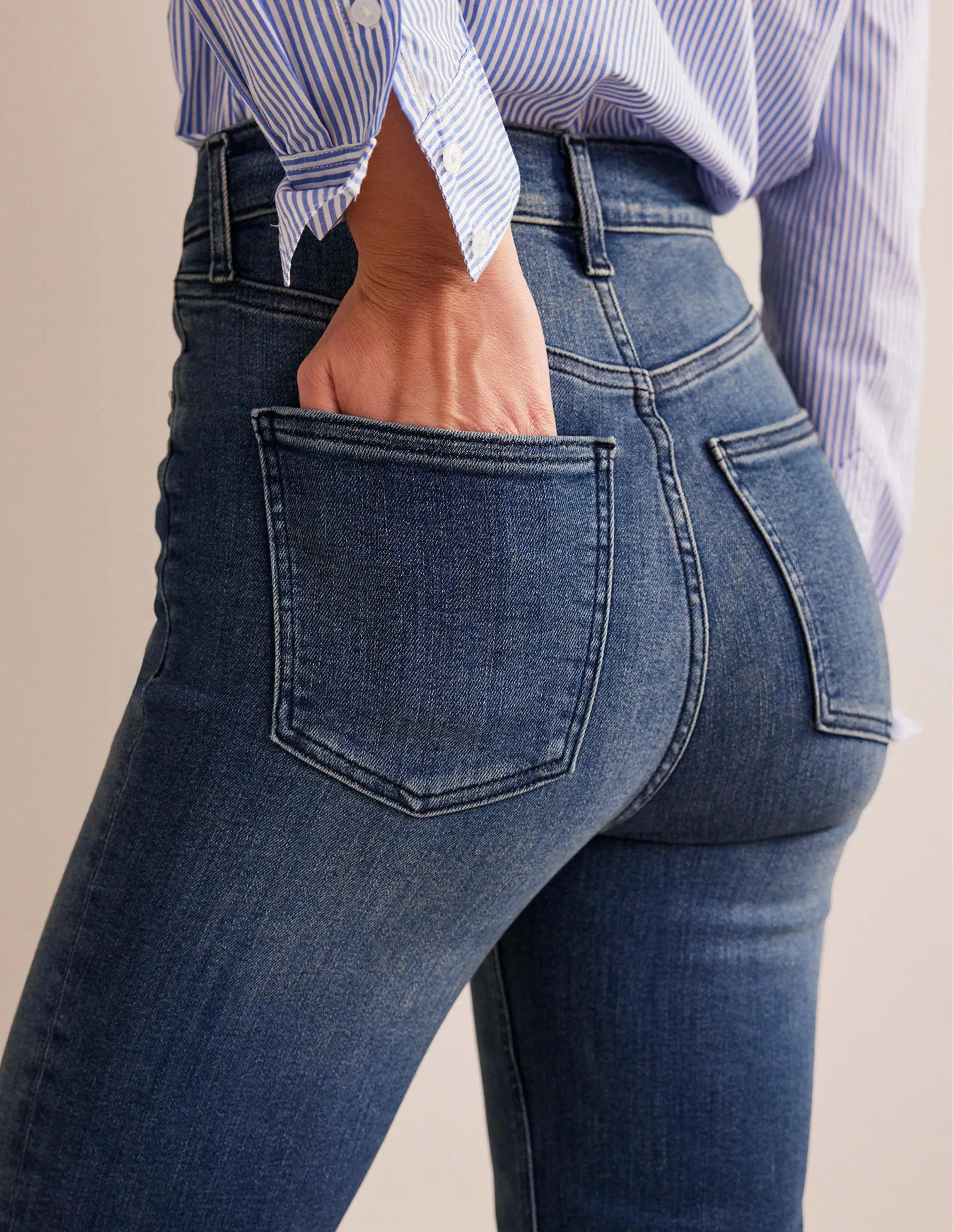 High Rise True Straight Jeans