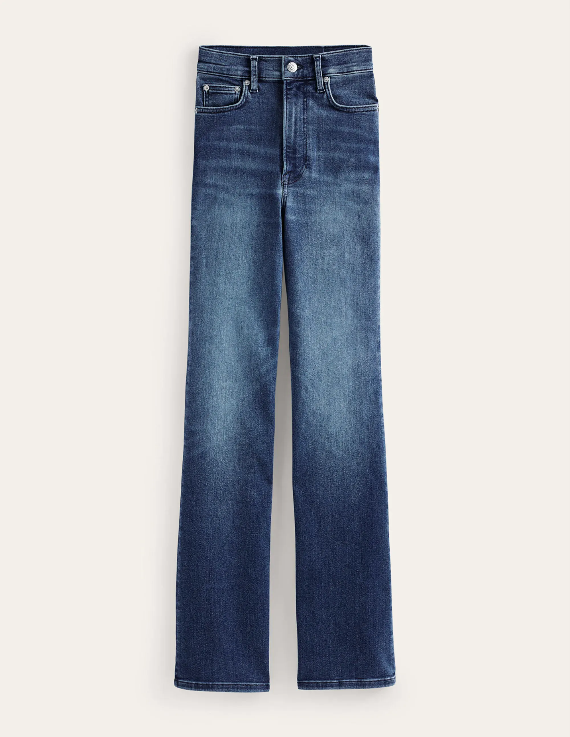 High Rise True Straight Jeans