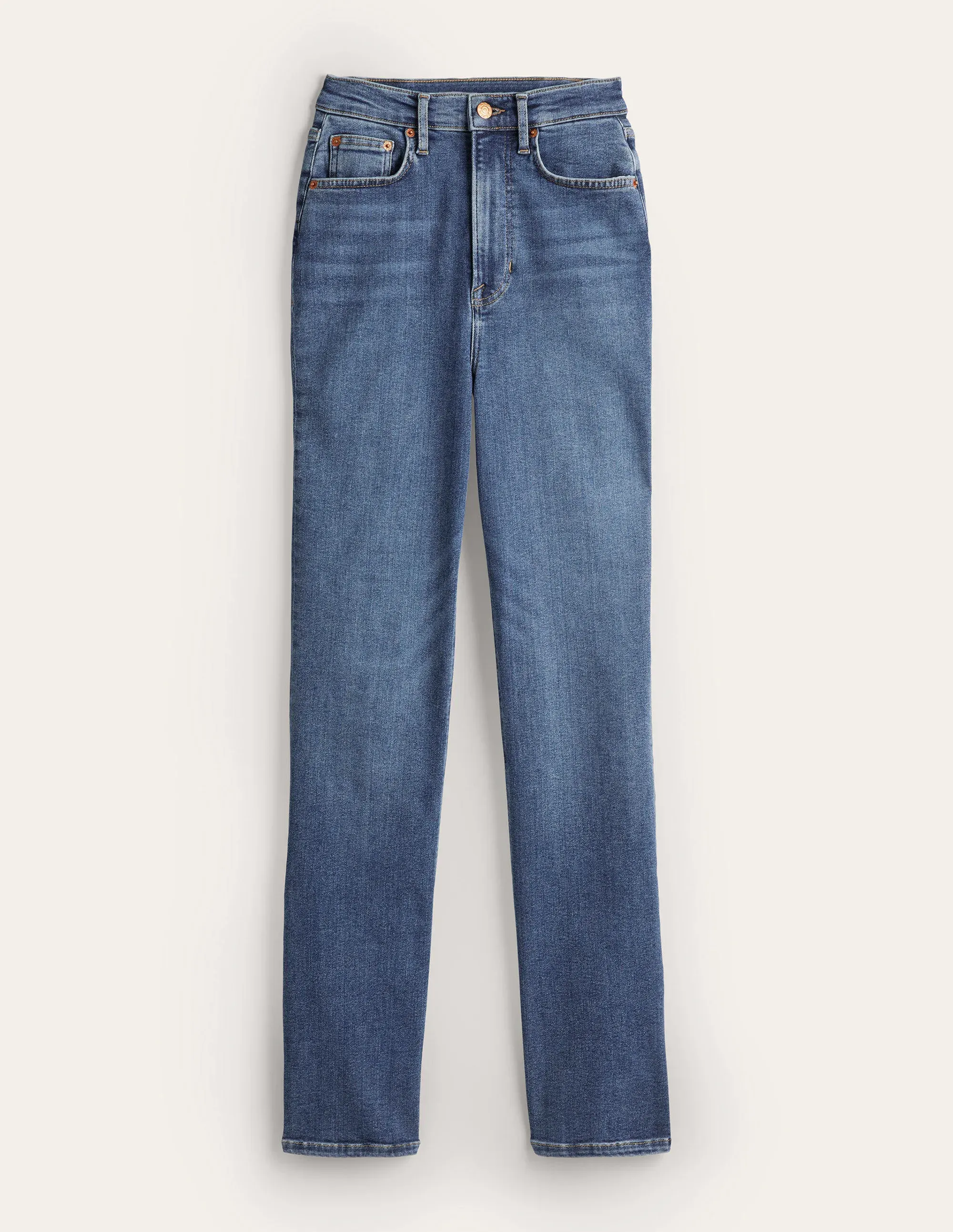 High Rise True Straight Jeans