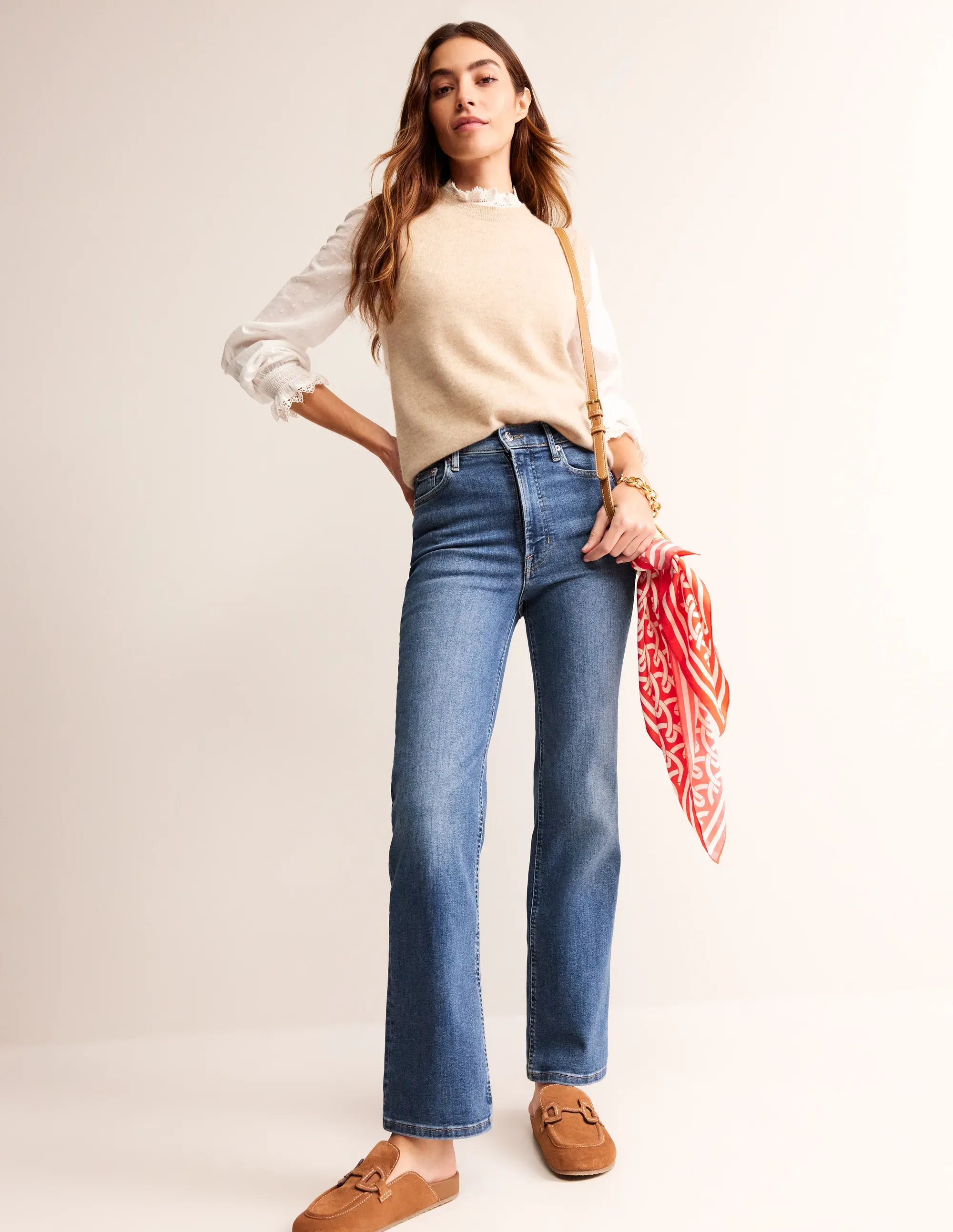 High Rise True Straight Jeans