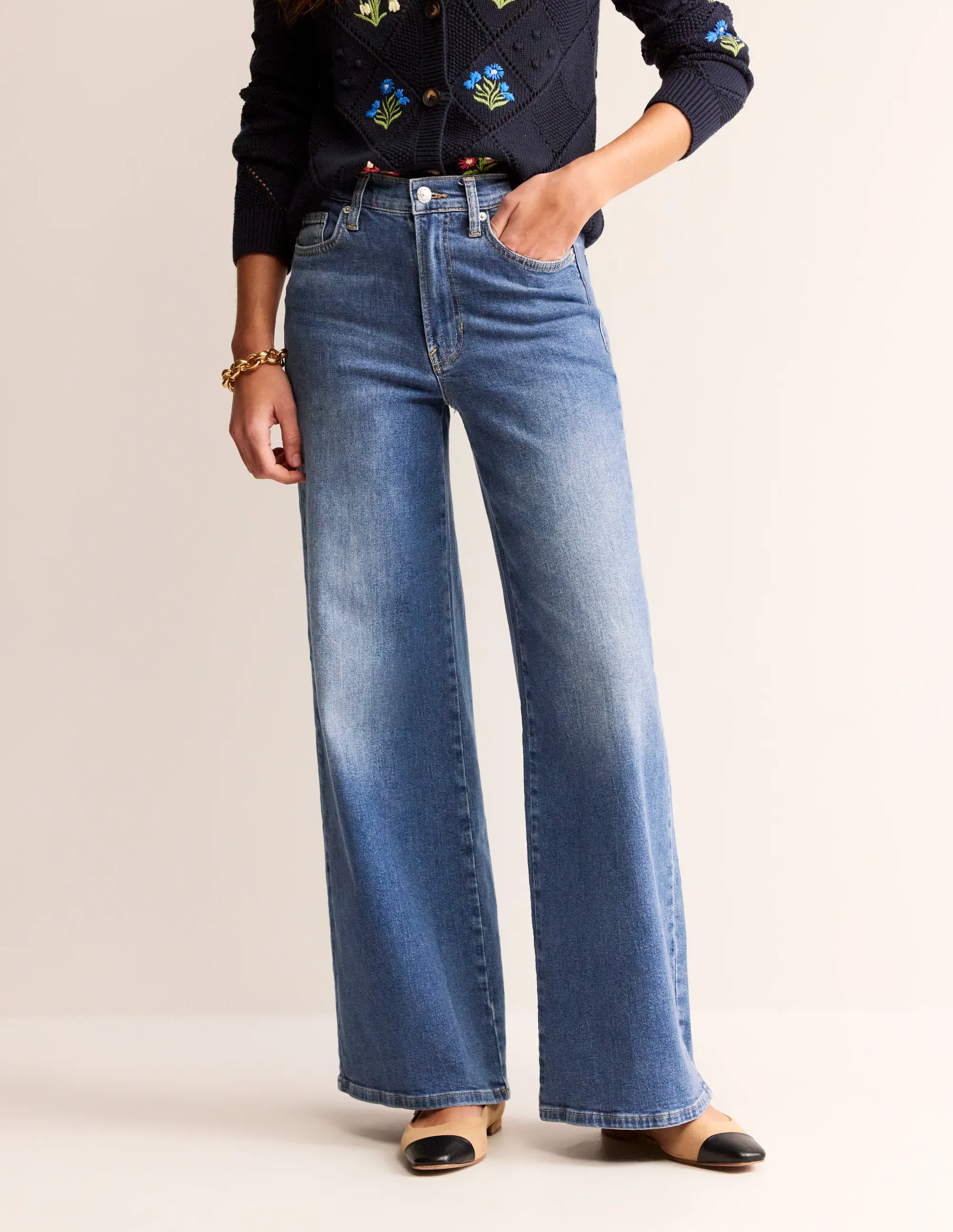 High Rise Wide Leg Jeans