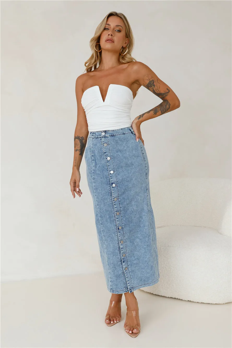 Hot Date Night Strapless Mesh Crop Top White