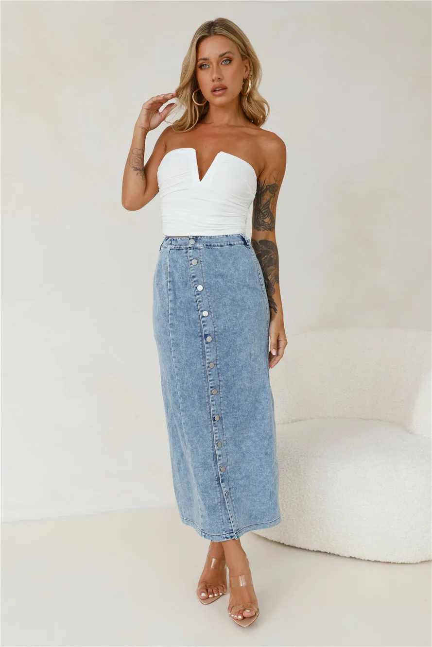 Hot Date Night Strapless Mesh Crop Top White