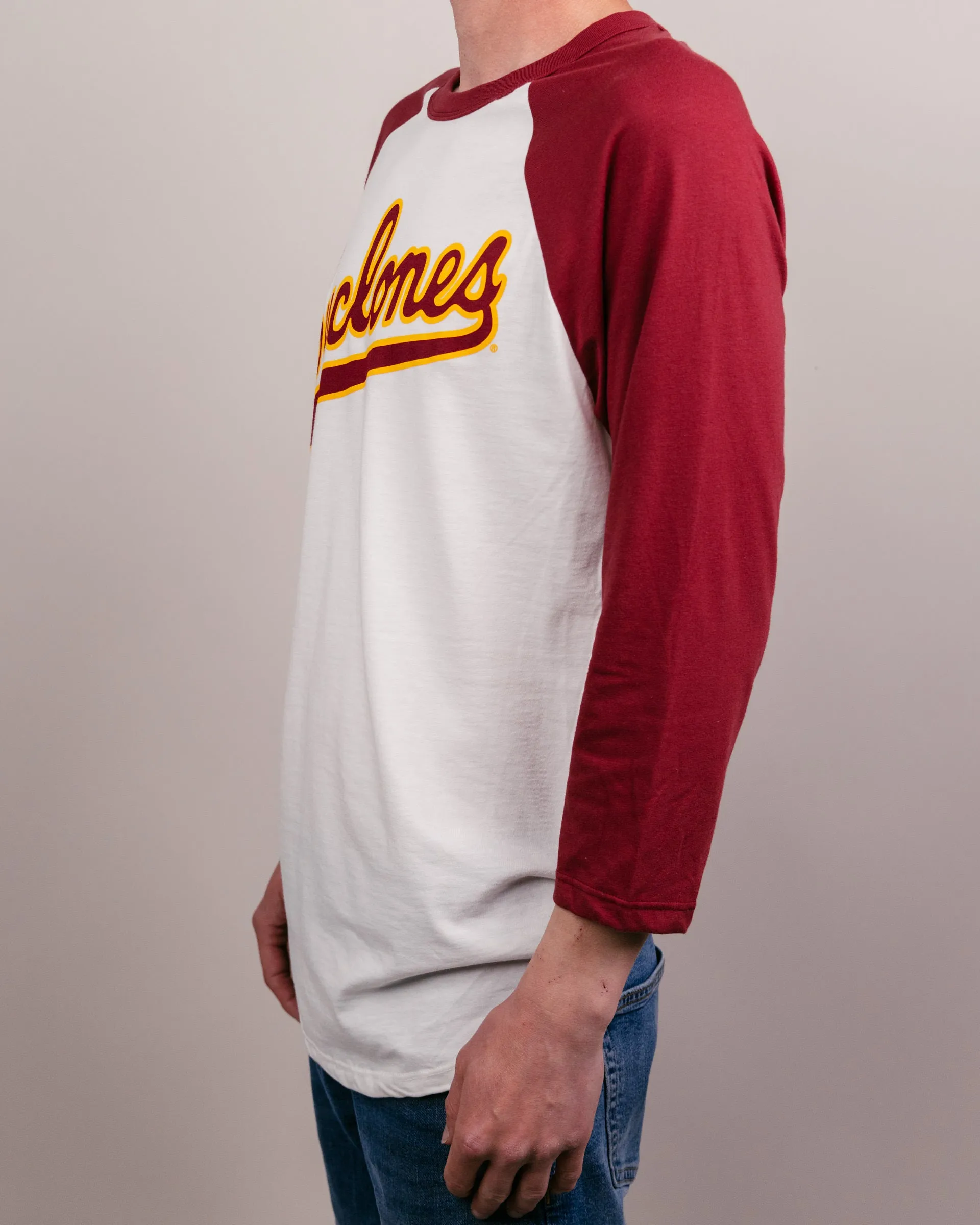 ISU Cyclones Script White & Cardinal Raglan