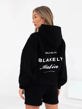 Italia Oversized Hoodie - Black