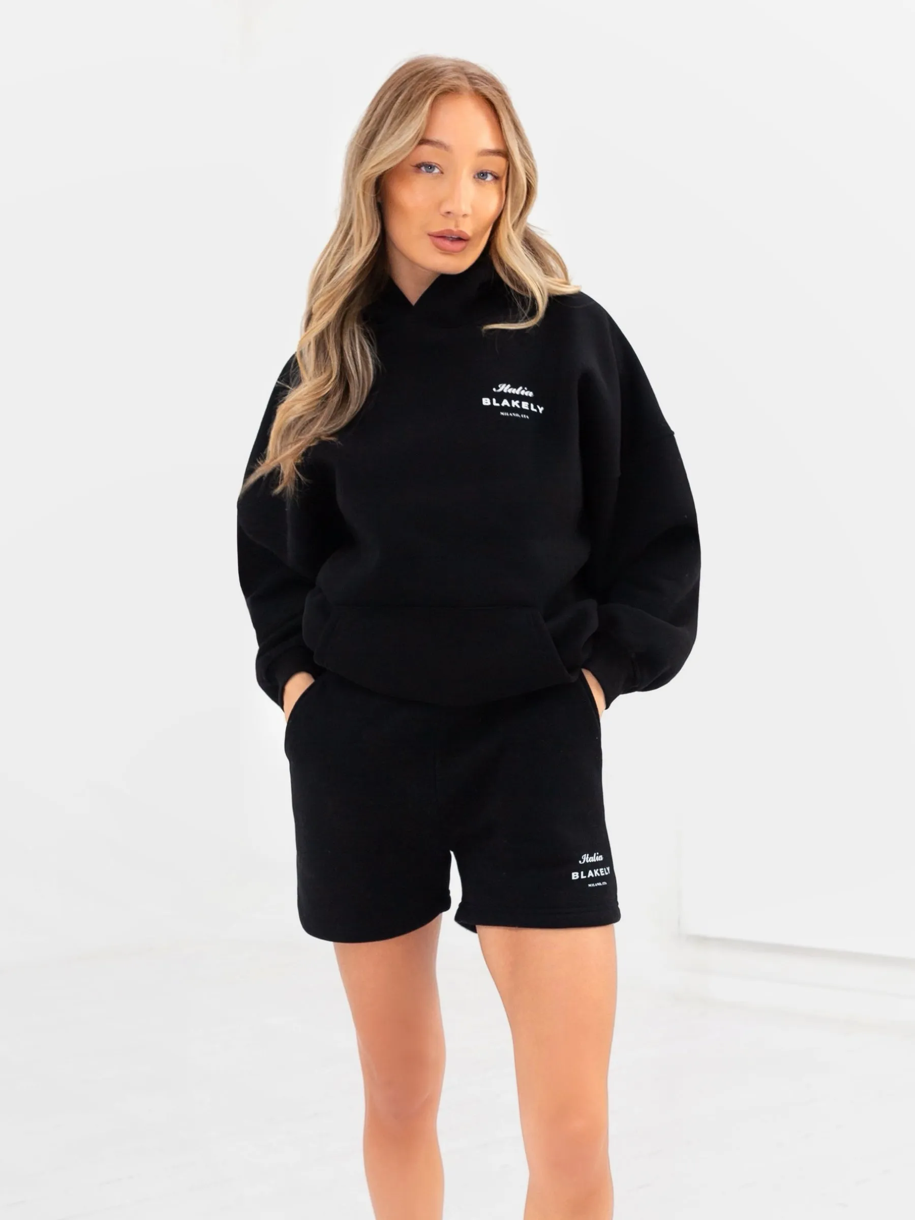 Italia Oversized Hoodie - Black