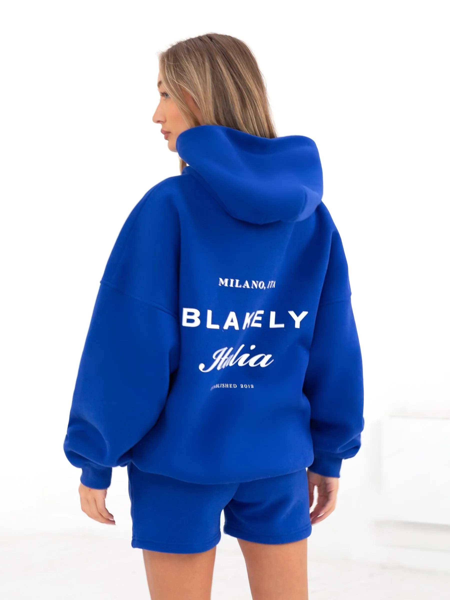 Italia Oversized Hoodie - Cobalt Blue