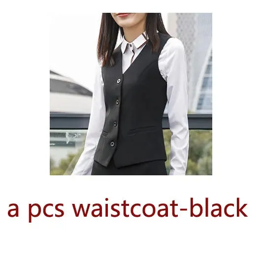 IZICFLY New Fall Winter Women Coat Set Elegant Slim Business Office Long Blazers Vest Pants Suit Work Wear Windbreaker