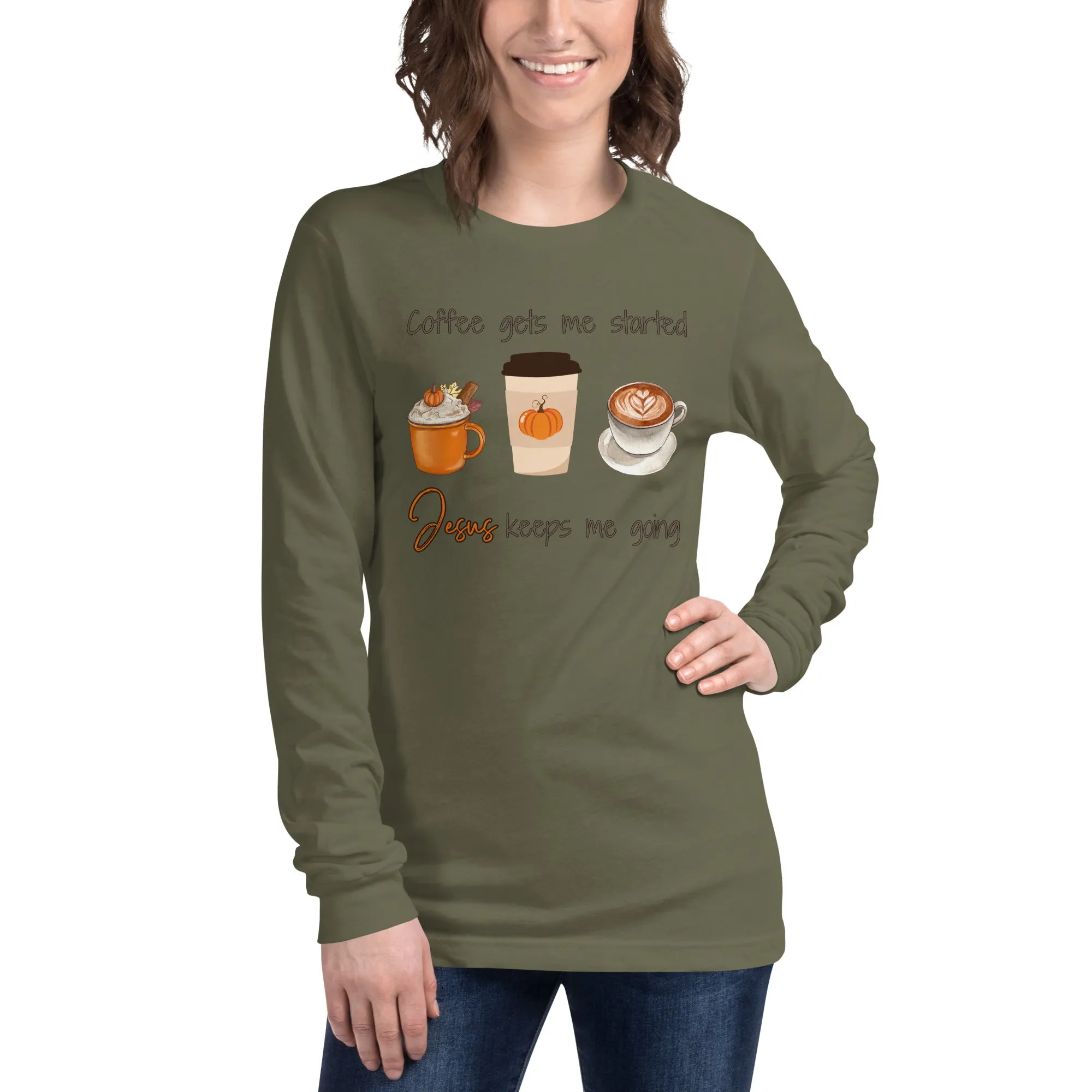 Jesus and Coffee Long Sleeve Christian Tee