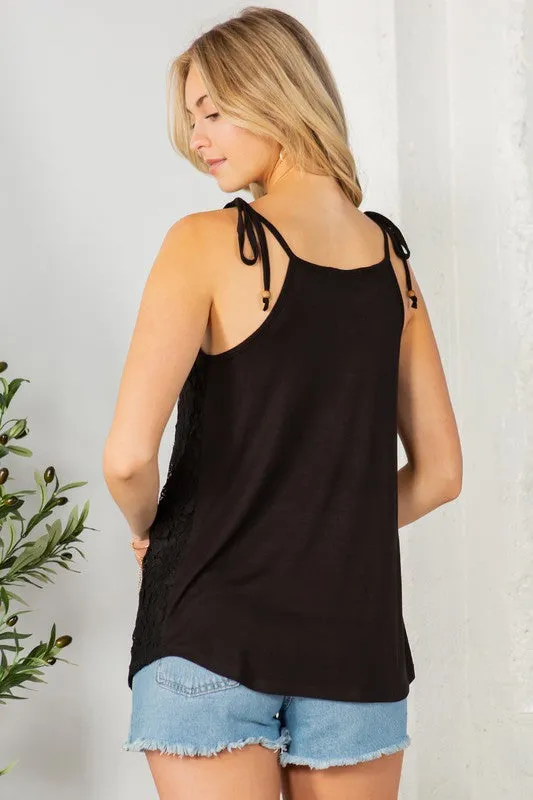 Lace overlay Sleeveless Top