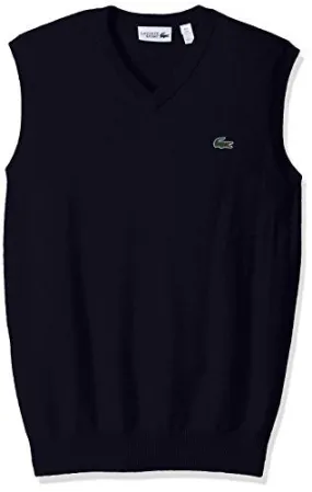 LACOSTE MEN'S GOLF SWEATER VEST, AH2118-51, NAVY BLUE, 4