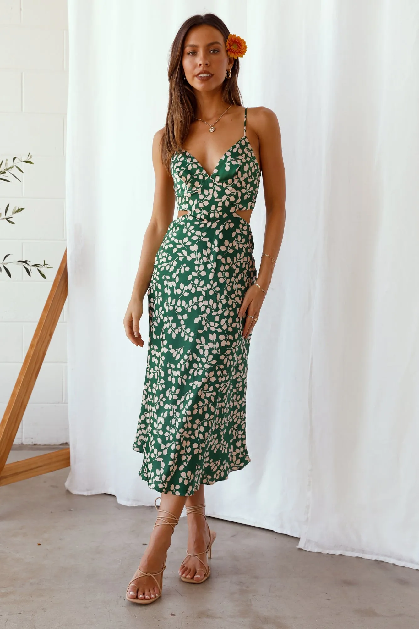 Love Arrow Maxi Dress Green