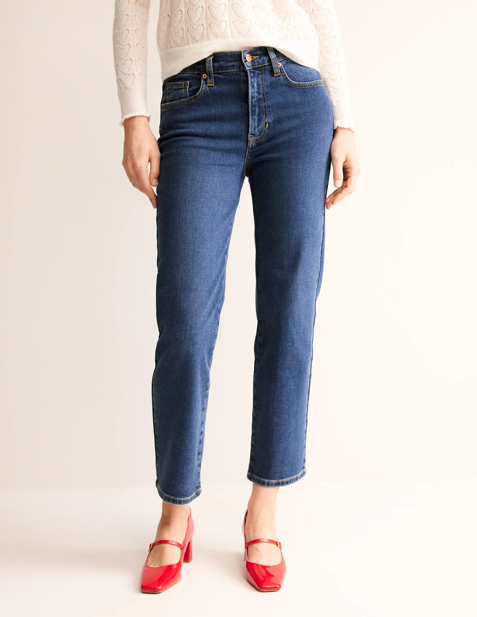 Mid Rise Slim Leg Jeans