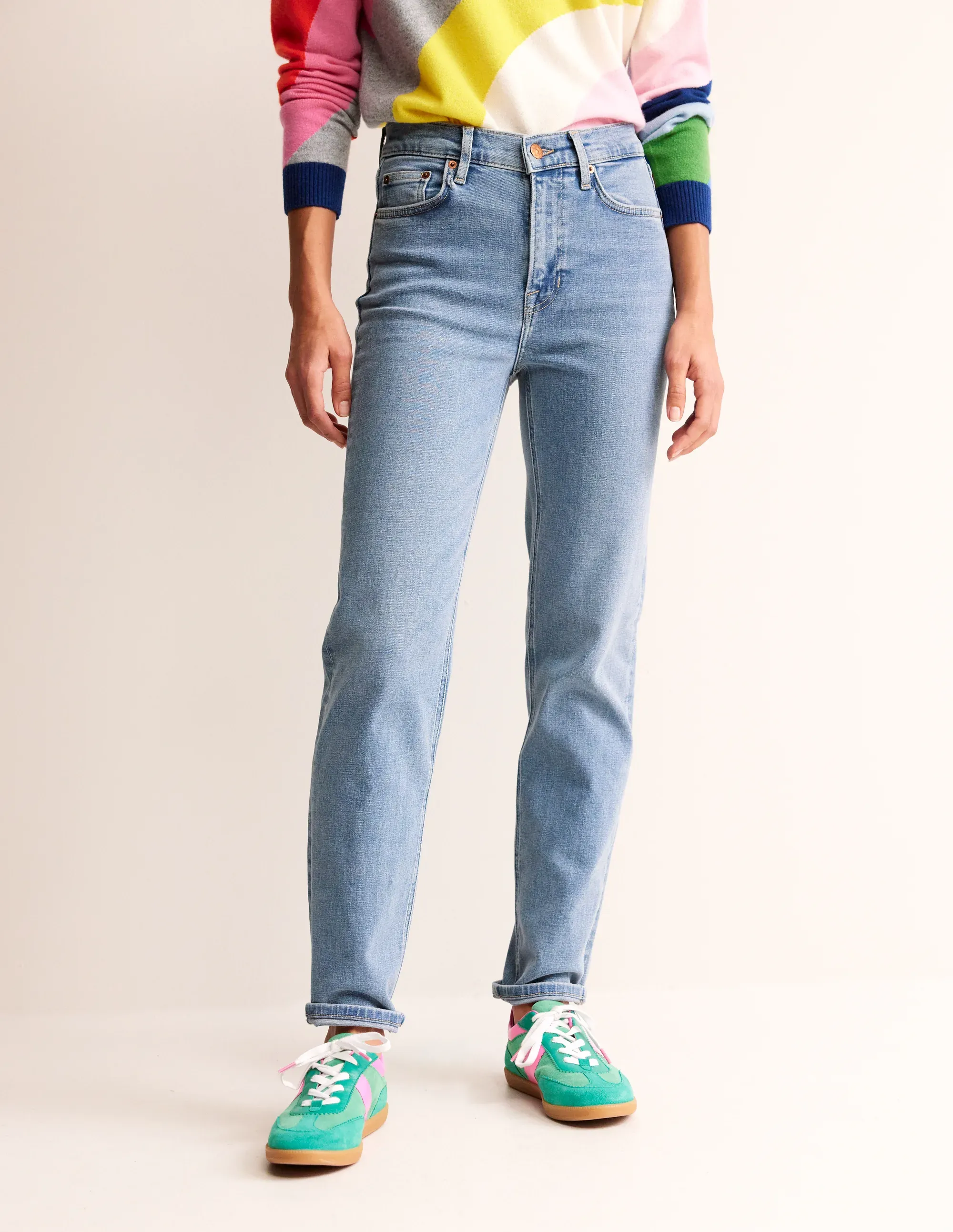 Mid Rise Slim Leg Jeans