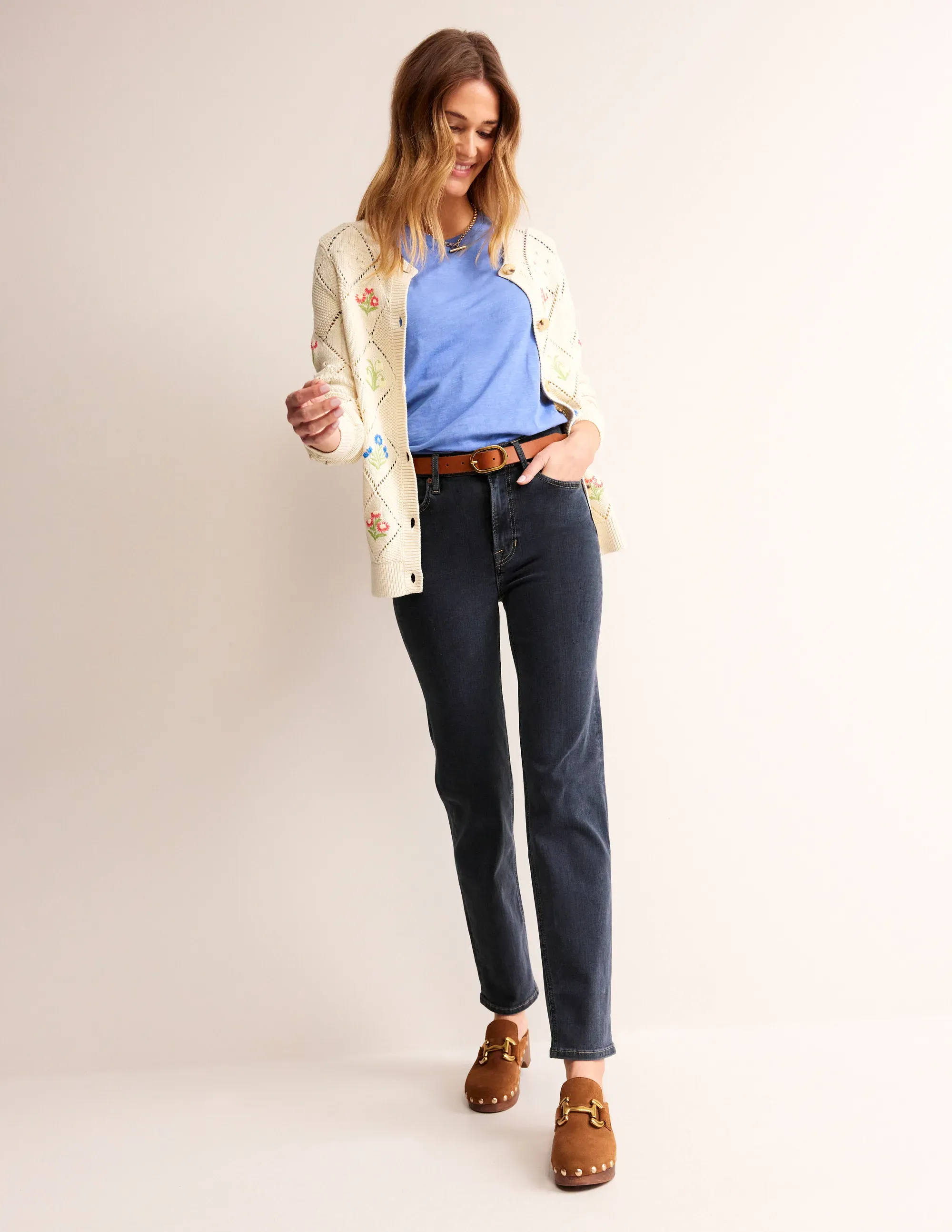 Mid Rise Slim Leg Jeans