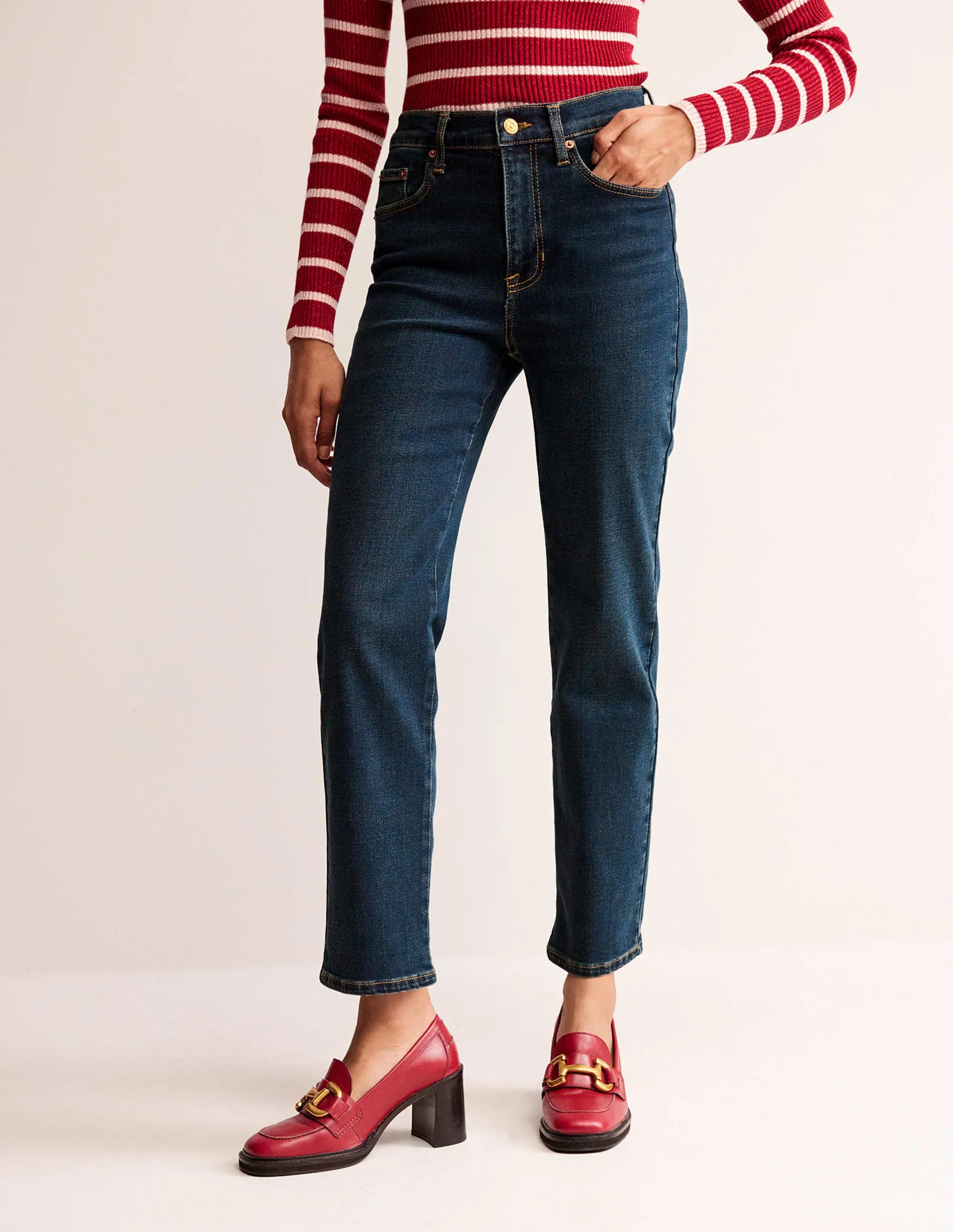 Mid Rise Slim Leg Jeans