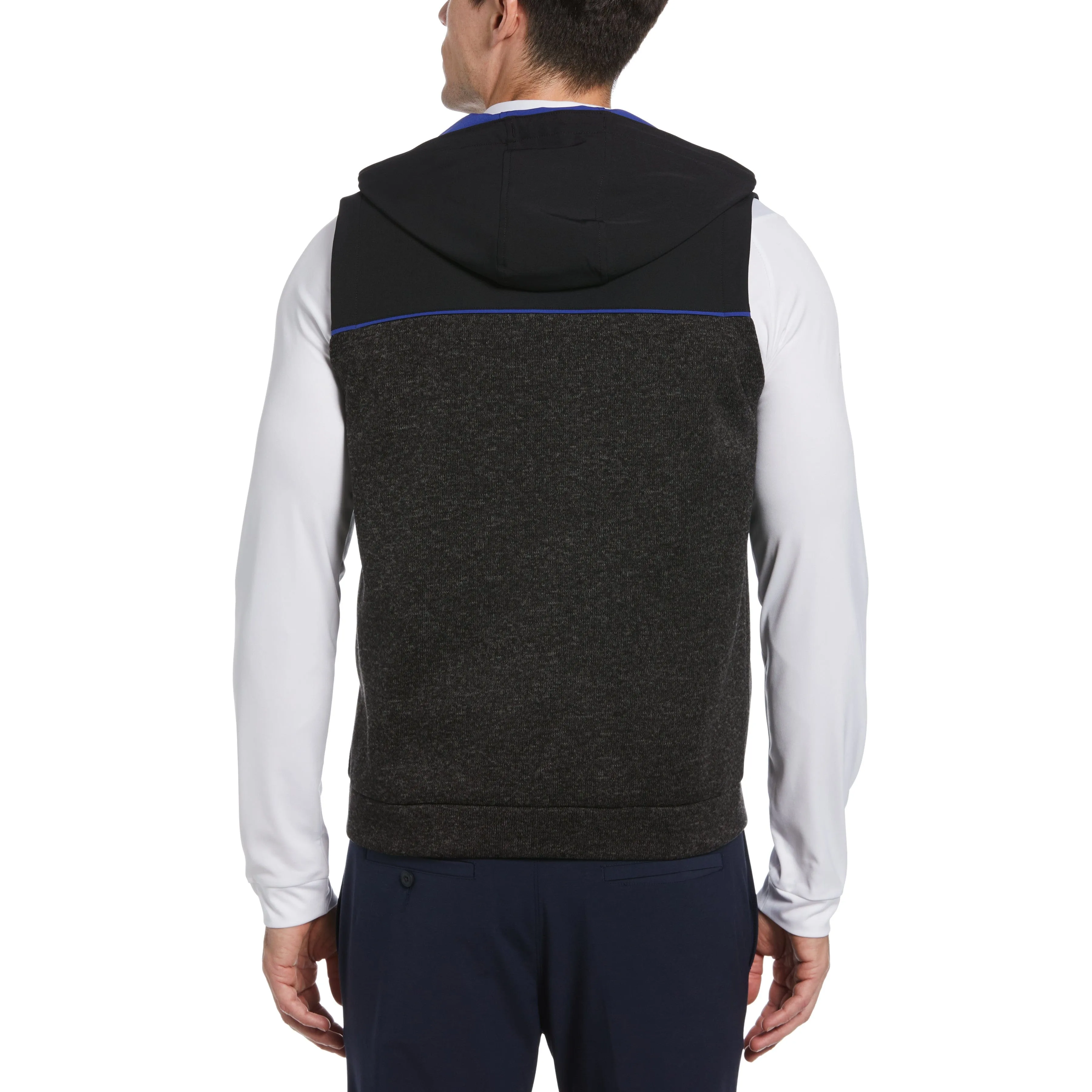 Mixed Media Fleece Golf Hoodie Vest