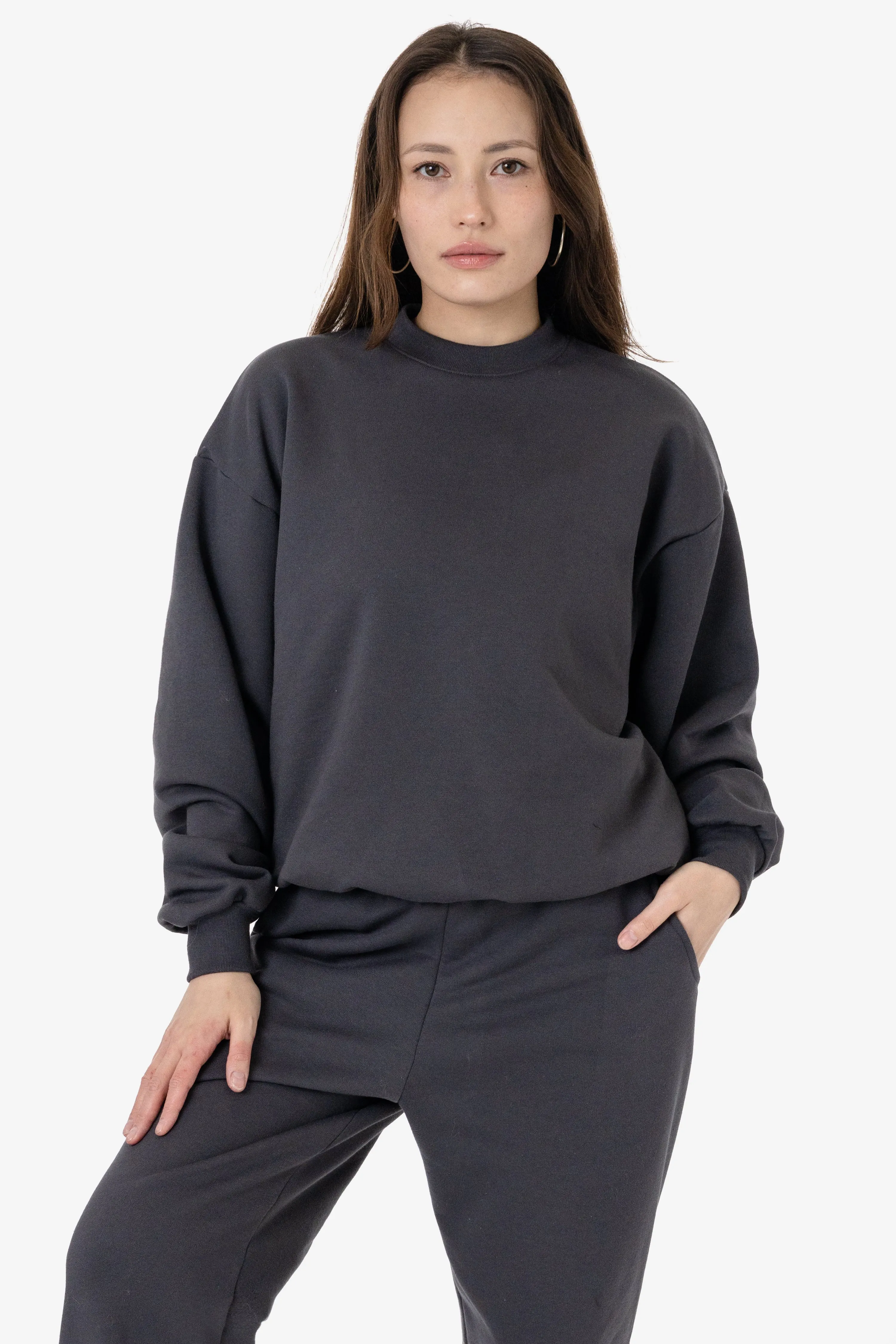 MWF1047 - 10 oz. Mid-weight Poly Cotton Fleece Wide Crewneck