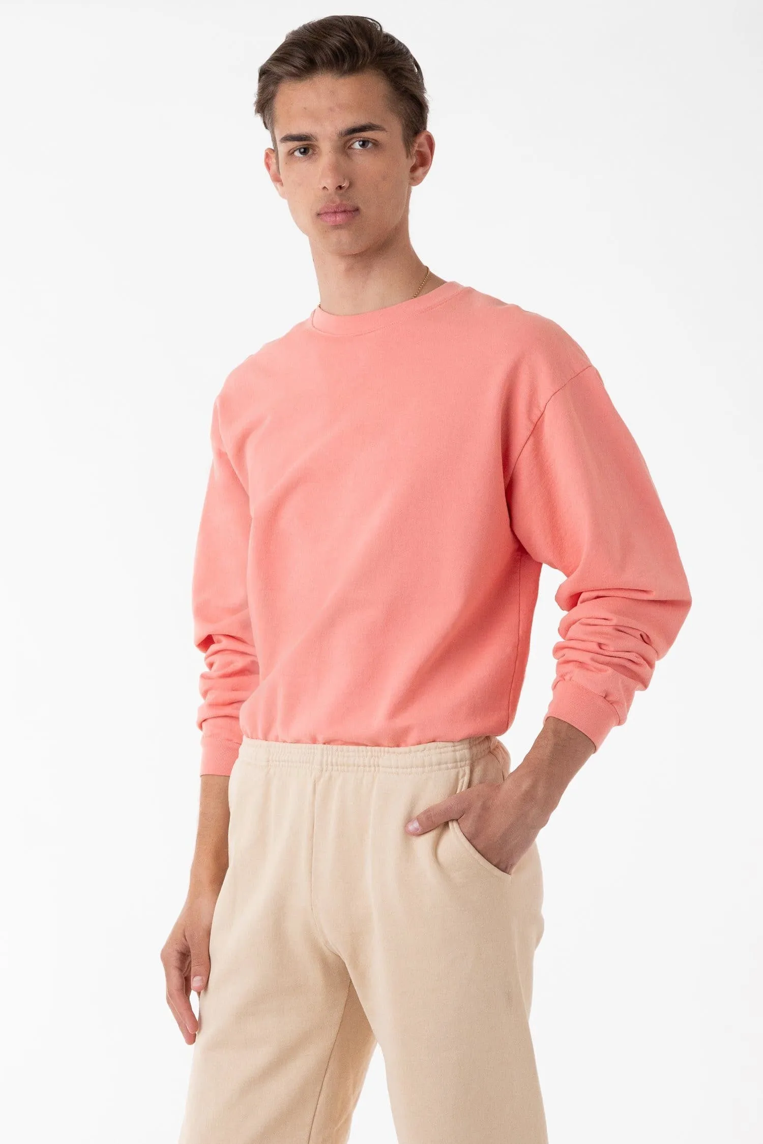 MWT07GD - Long Sleeve Garment Dye French Terry Pullover