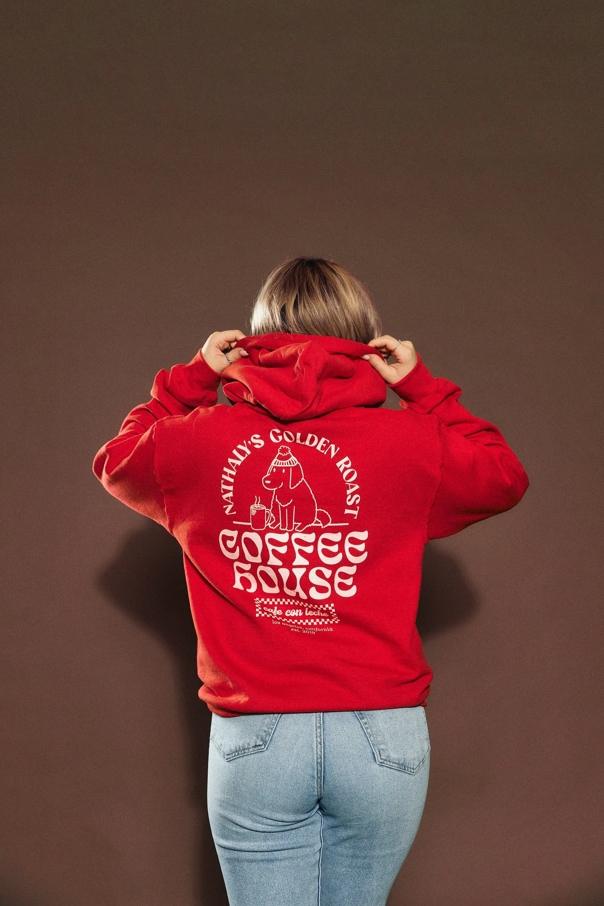 Nathaly Cuevas: Golden Roast Coffee Red Hoodie