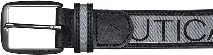 Nautica Men's Bold Fashion and Dress Leather Belt with Metal Buckle