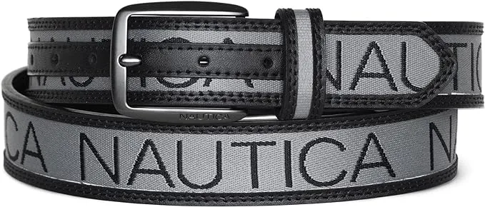 Nautica Men's Bold Fashion and Dress Leather Belt with Metal Buckle