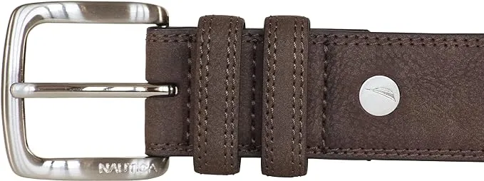 Nautica Men's Casual Padded Bold Fashion and Dress Leather Belt with Metal Buckle