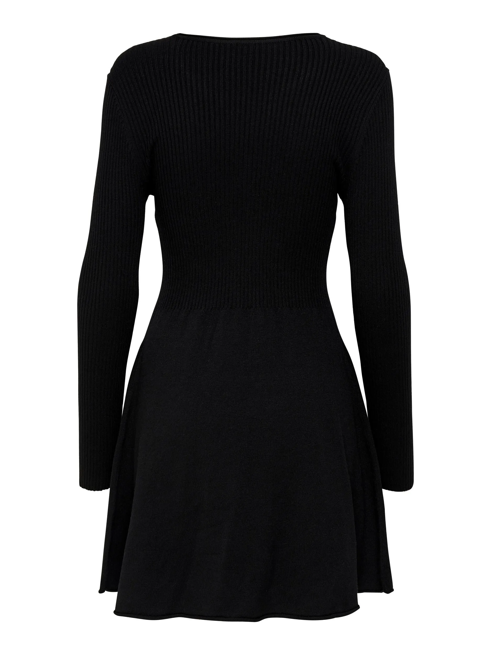 ONLY LONG SLEEVE O-NECK DRESS IN BLACK