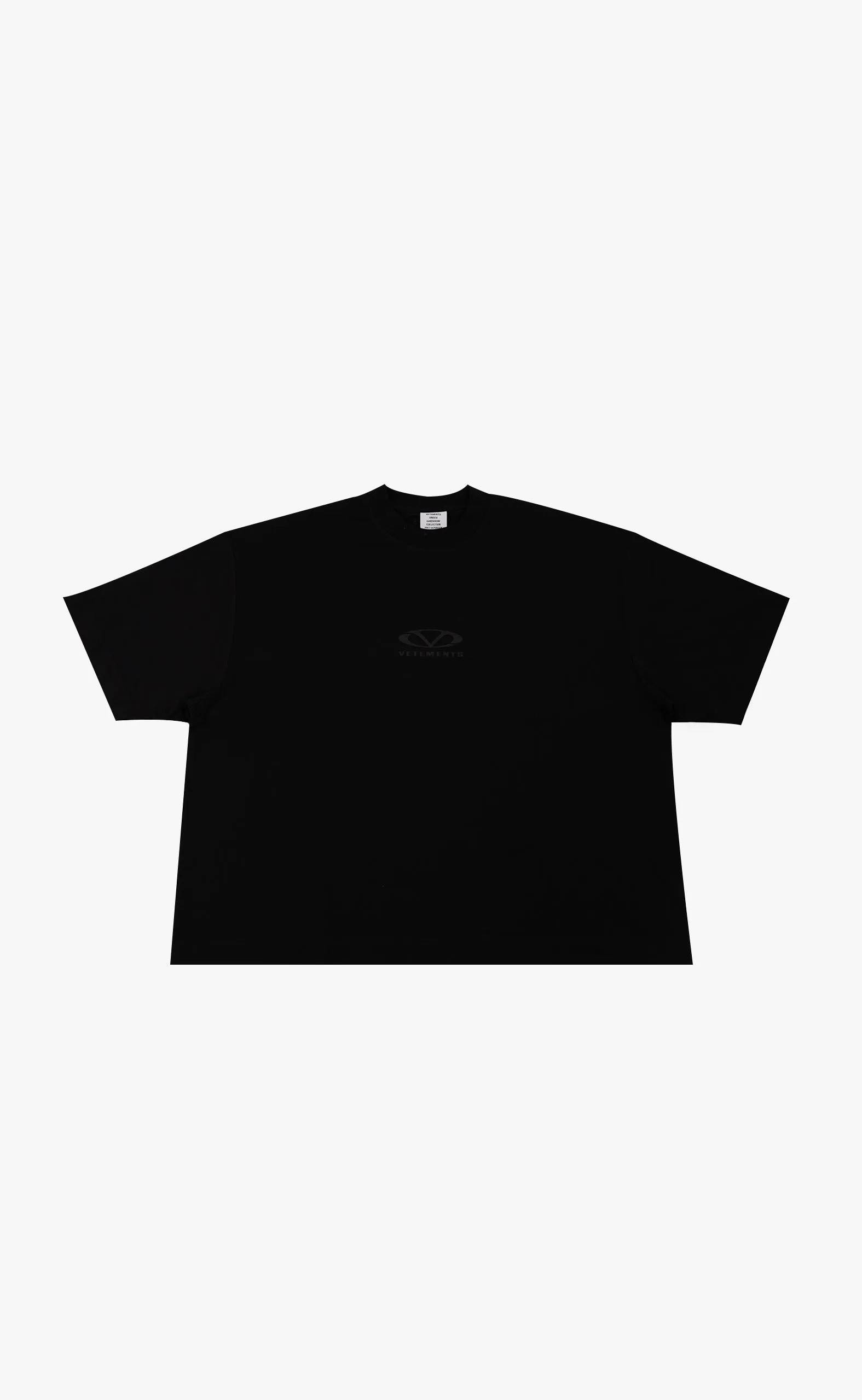 OVAL LOGO CROPPED BOXY BLACK BLACK T-SHIRT