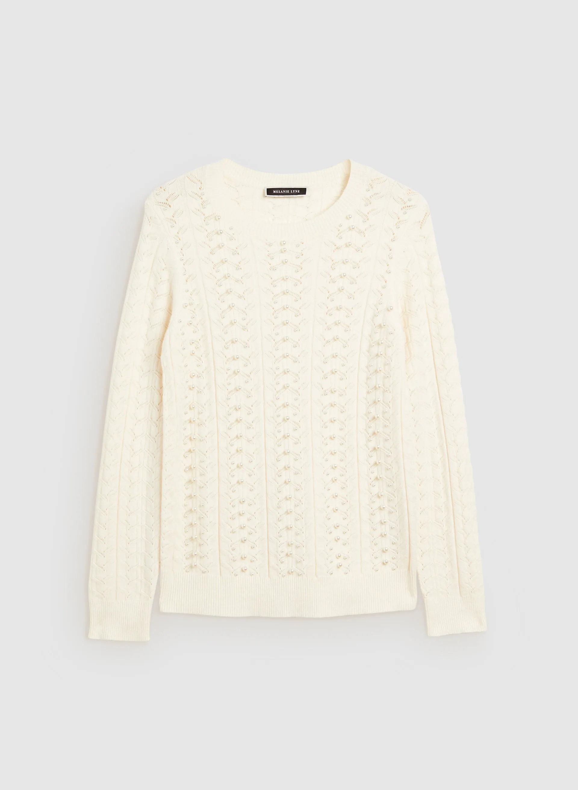 Pearl Detail Pointelle Sweater